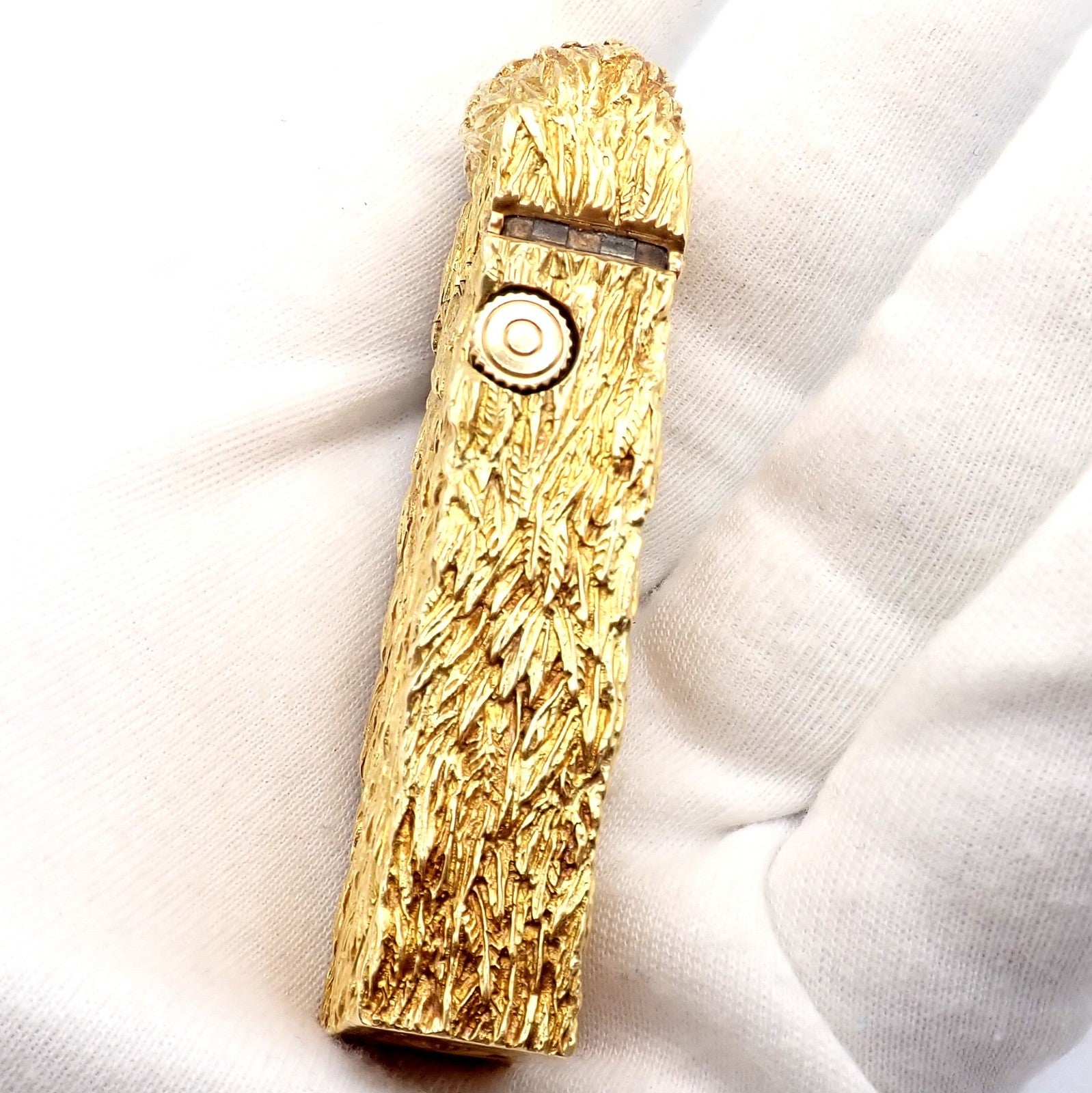 Dunhill Collectibles:Tobacciana:Lighters:Dunhill Vintage Dunhill 18k Yellow Gold Ruby Emerald Eagle Rollagas Lighter 1950's