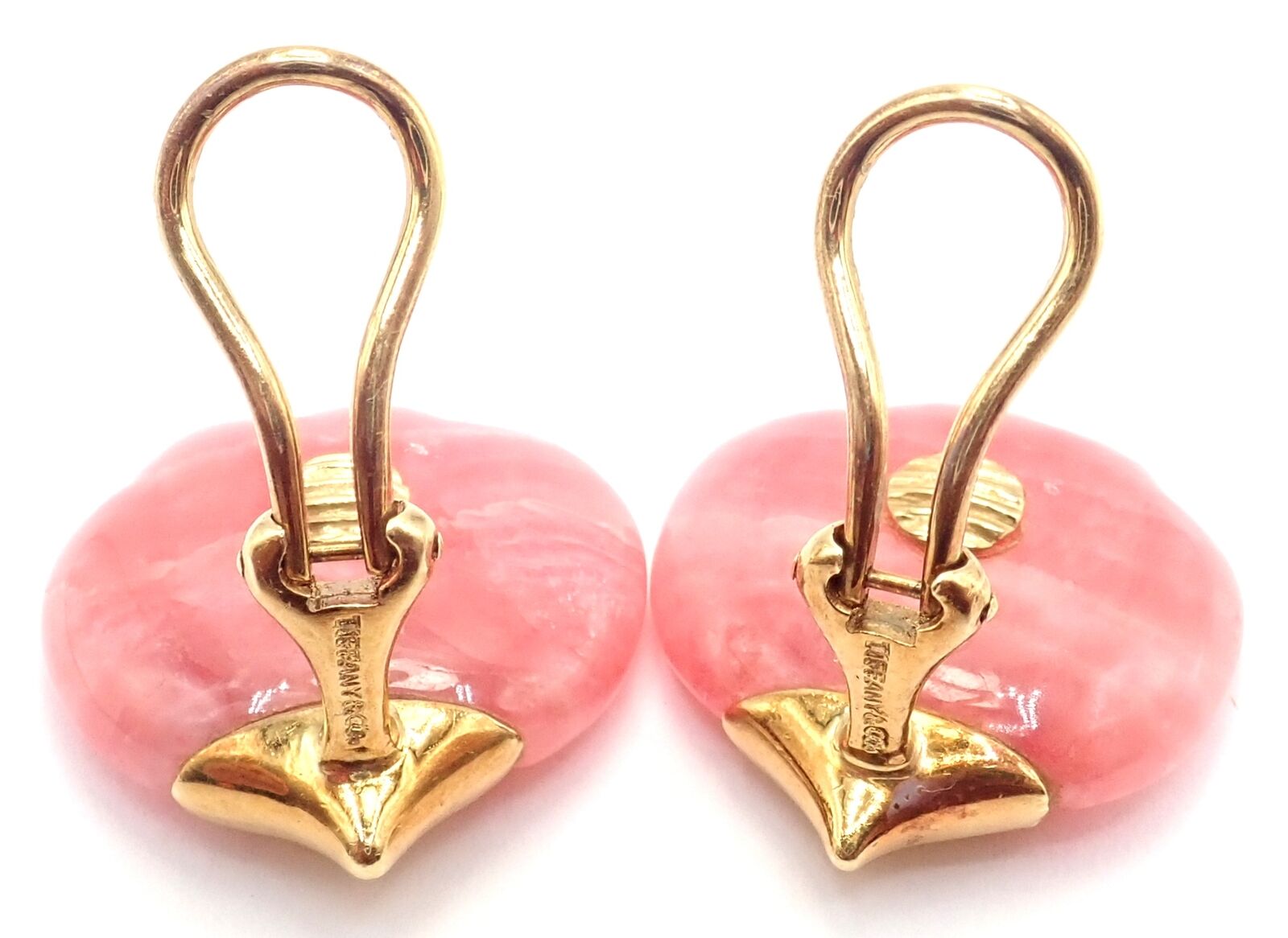 Angela Cummings for Tiffany & Co. Jewelry & Watches:Fine Jewelry:Earrings Authentic Tiffany & Co Angela Cummings 18k Yellow Gold Pink Agate Petal Earrings