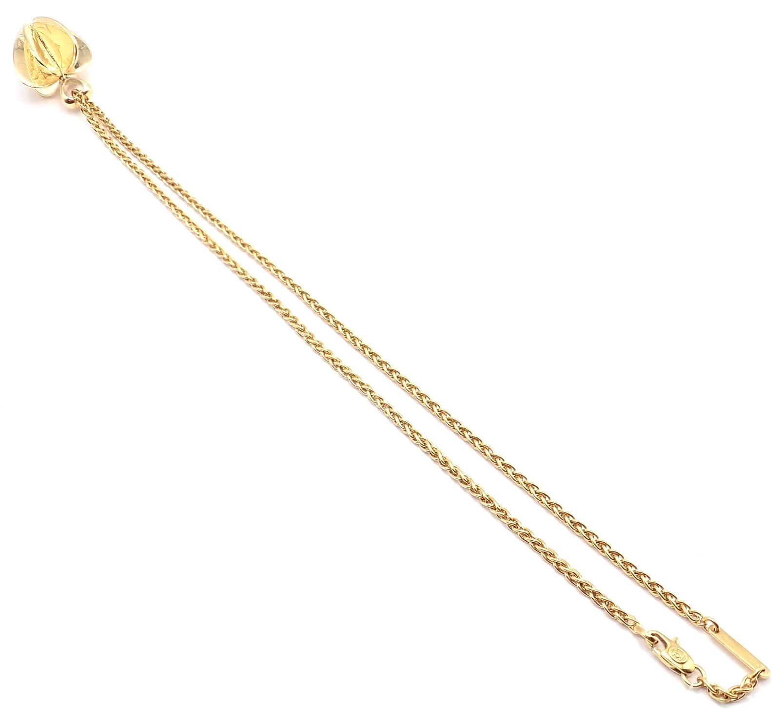 Authentic! Cartier 18k Yellow Gold Double C 3D Apple Pendant Chain Necklace | Fortrove