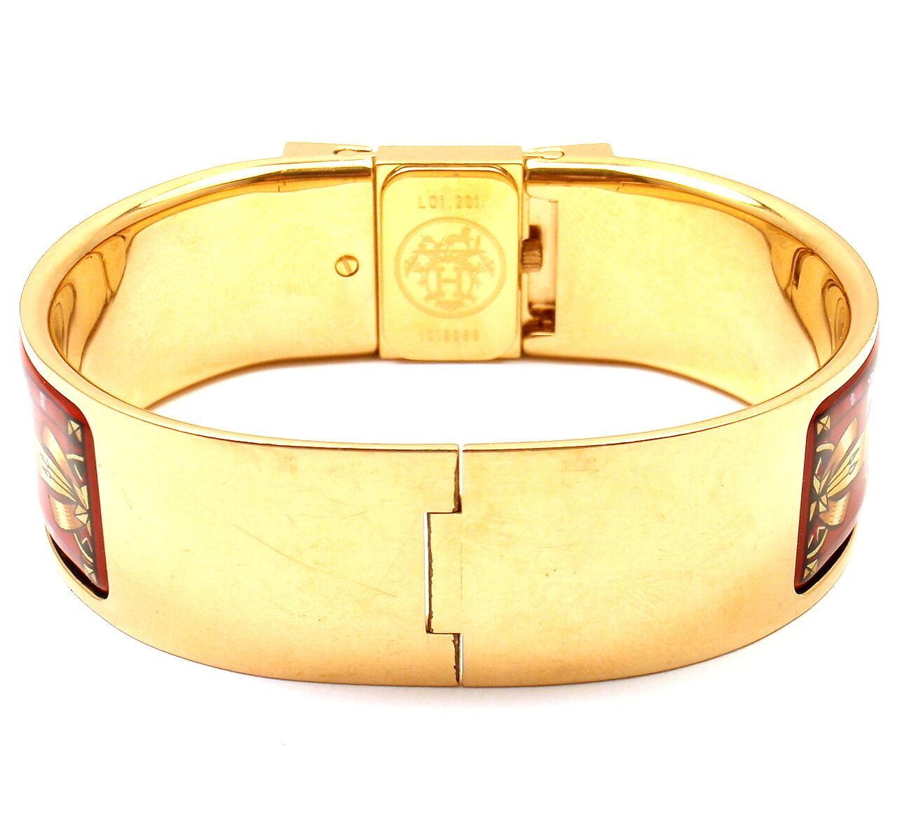 Hermes Jewelry & Watches:Watches, Parts & Accessories:Watches:Wristwatches Authentic! Hermes Loquet Red Horse Equestrian Motif Bangle Bracelet Watch