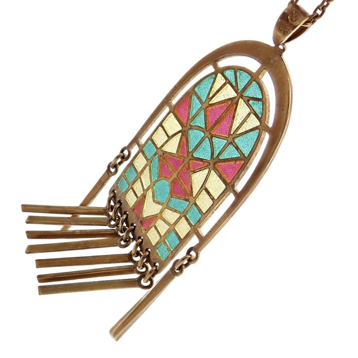 Mikimoto Jewelry & Watches:Fine Jewelry:Necklaces & Pendants Authentic! Mikimoto 18k Yellow Gold Stained Glass Window Pendant Necklace