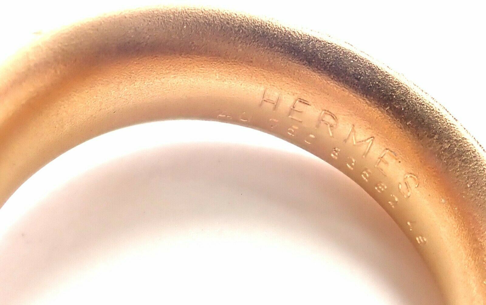 HERMÈS Jewelry & Watches:Fine Jewelry:Rings Rare! Authentic Hermes Olive 18k Rose Gold Wood Band Ring
