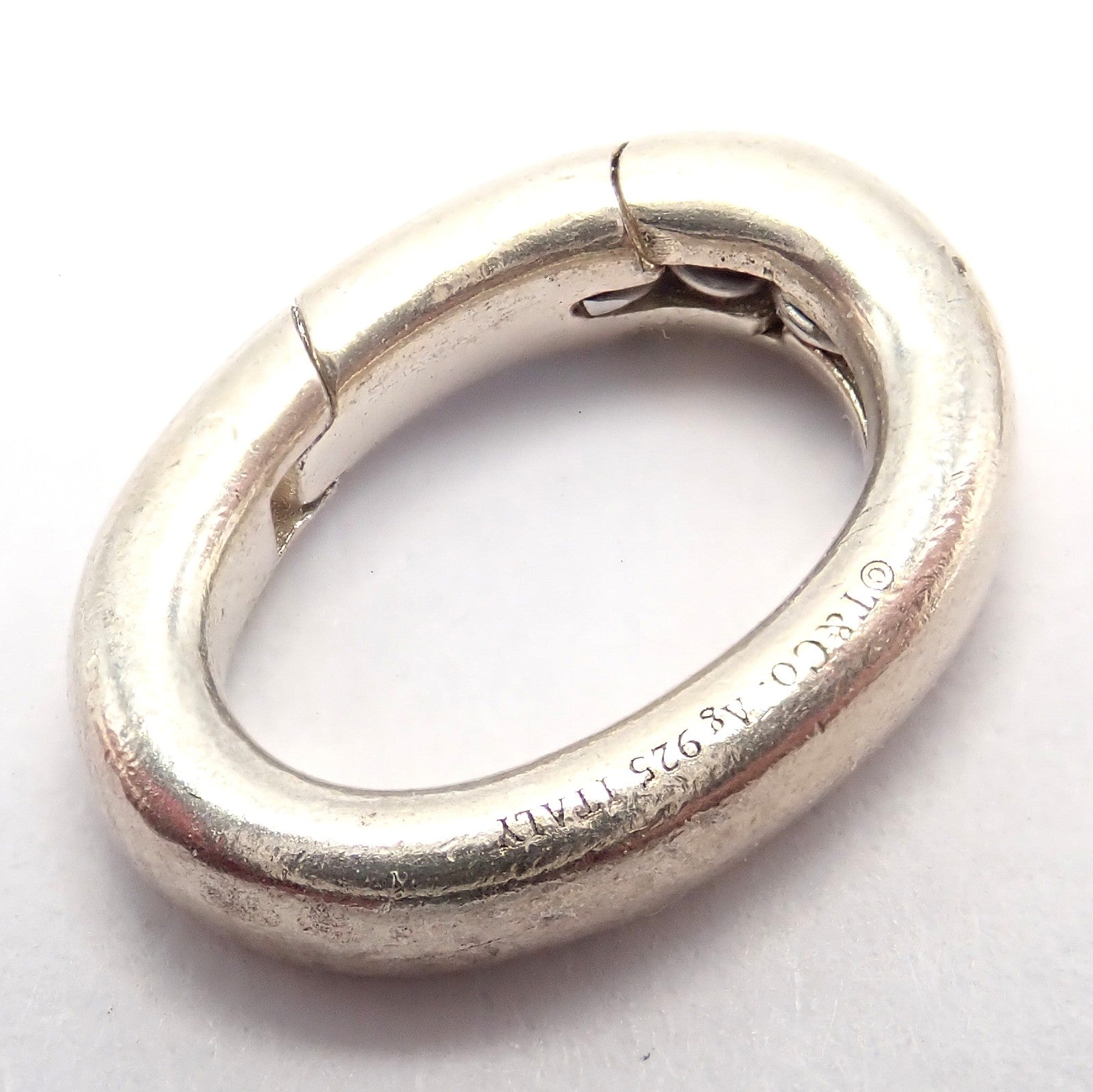 Tiffany & Co. Princess Crown Silver Charm Pendant + Oval Jump Ring