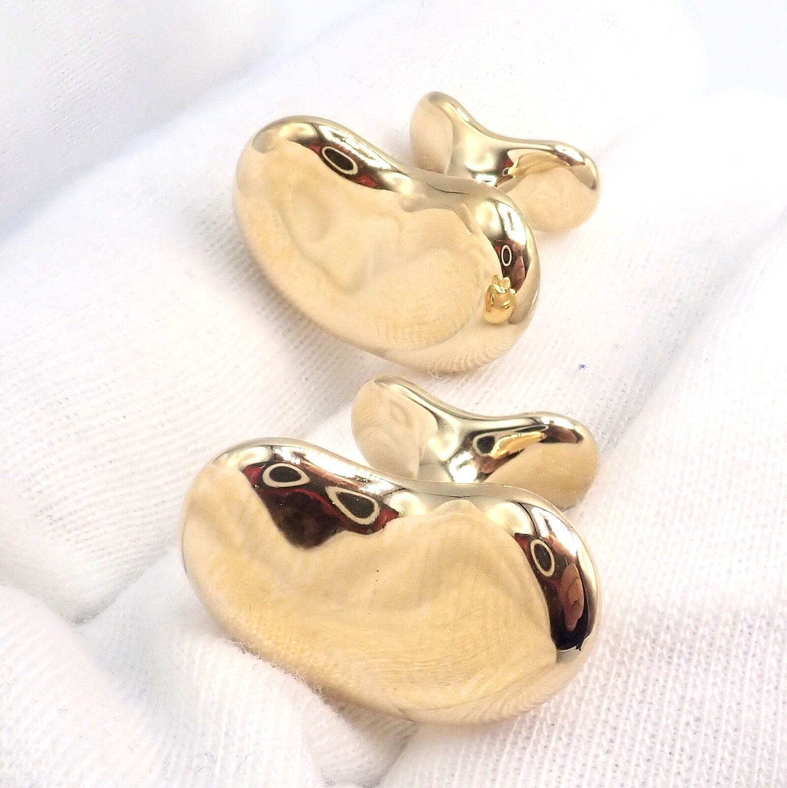 Rare! Vintage Tiffany & Co Peretti 18k Yellow Gold Extra Large Bean Cufflinks | Fortrove