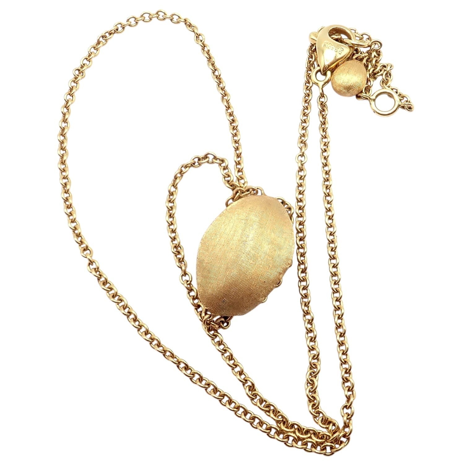Authentic! Marco Bicego 18k Yellow Gold Siviglia Bean Pendant Necklace | Fortrove