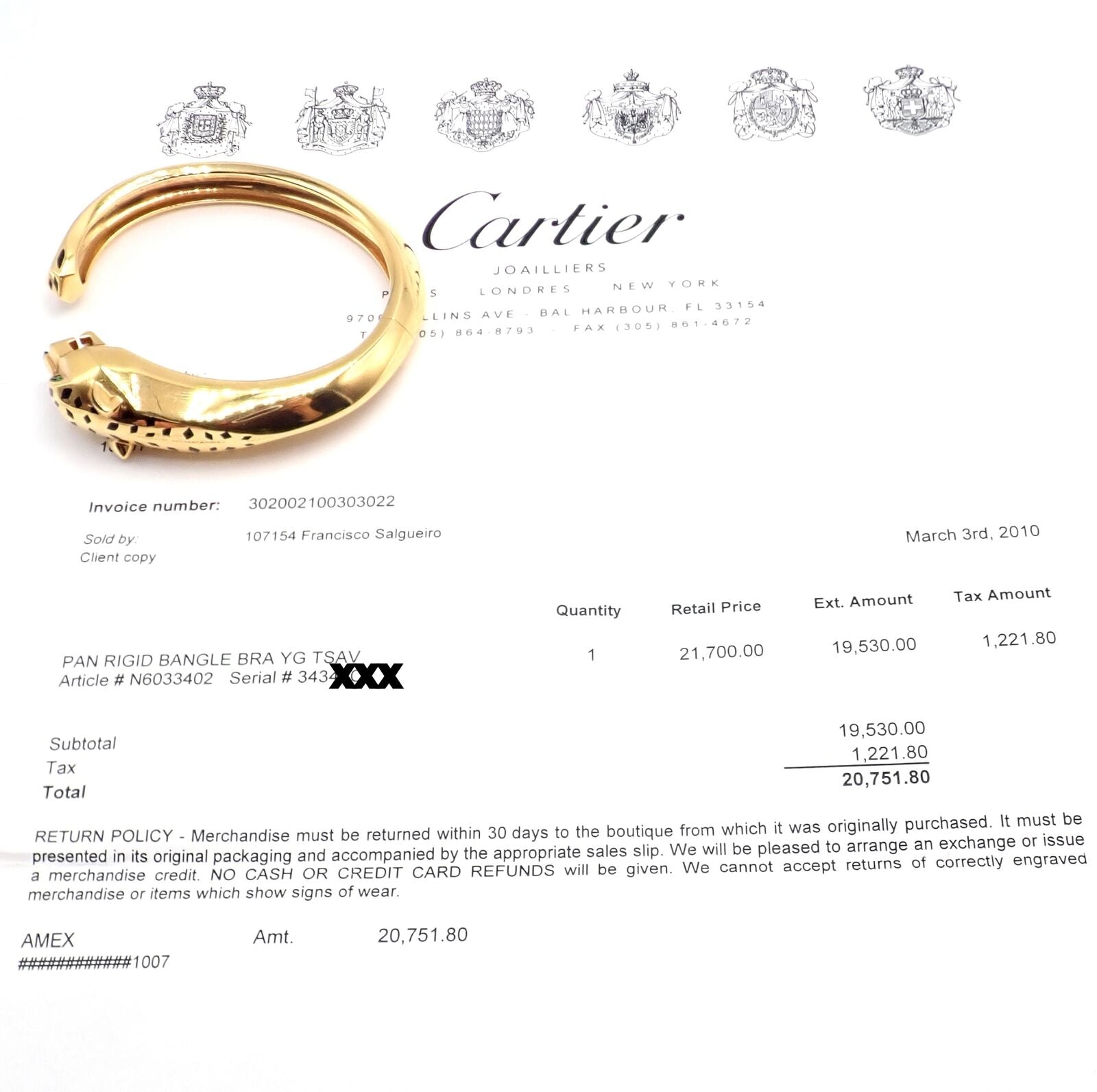 Cartier Jewelry & Watches:Fine Jewelry:Bracelets & Charms Authentic! Cartier Panther Panthere 18k Yellow Gold Cuff Bracelet Size 17 Cert