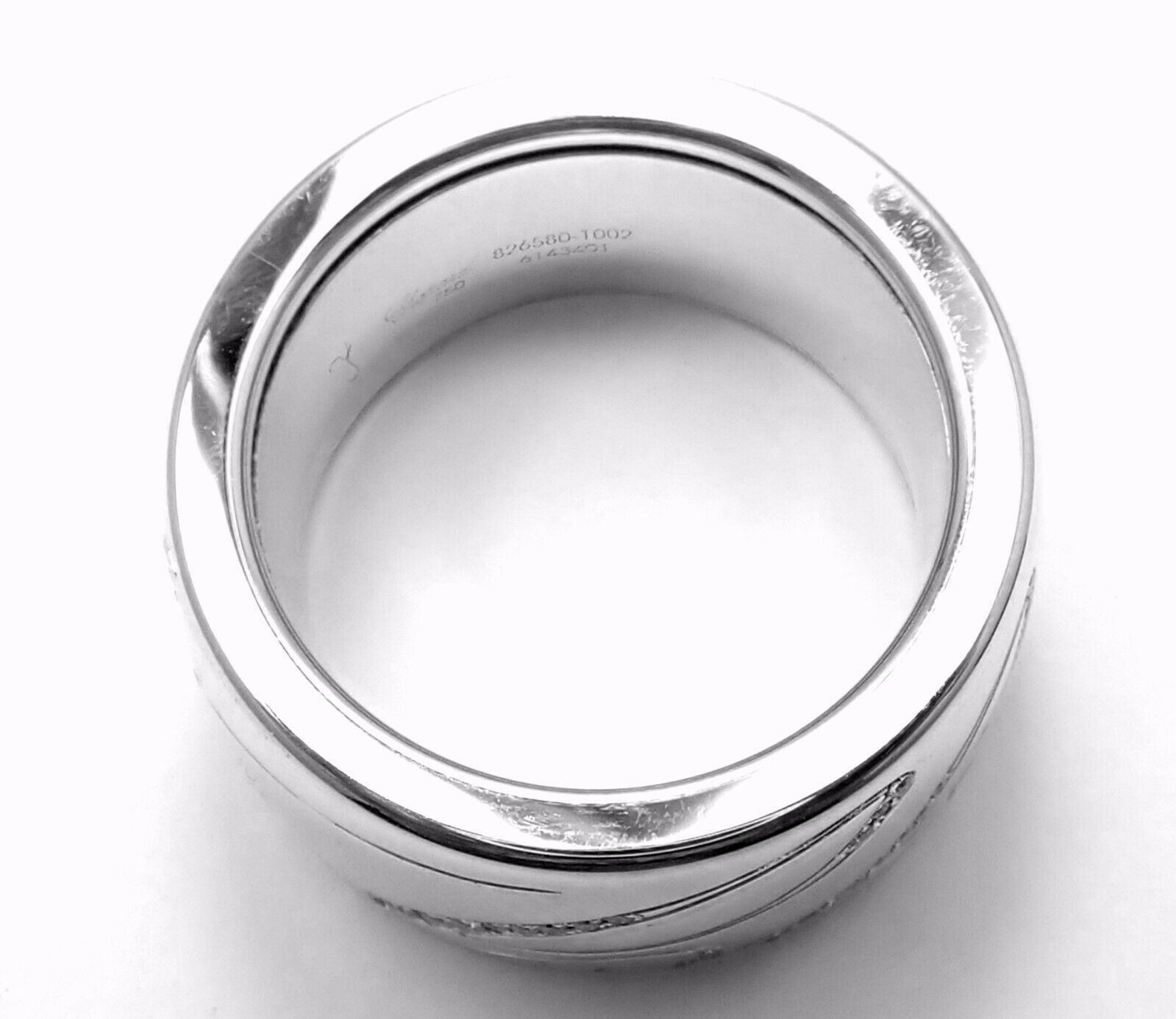 Chopard Chopardissimo 18k White Gold Diamond Signature Band Ring Size 6 Cert | Fortrove