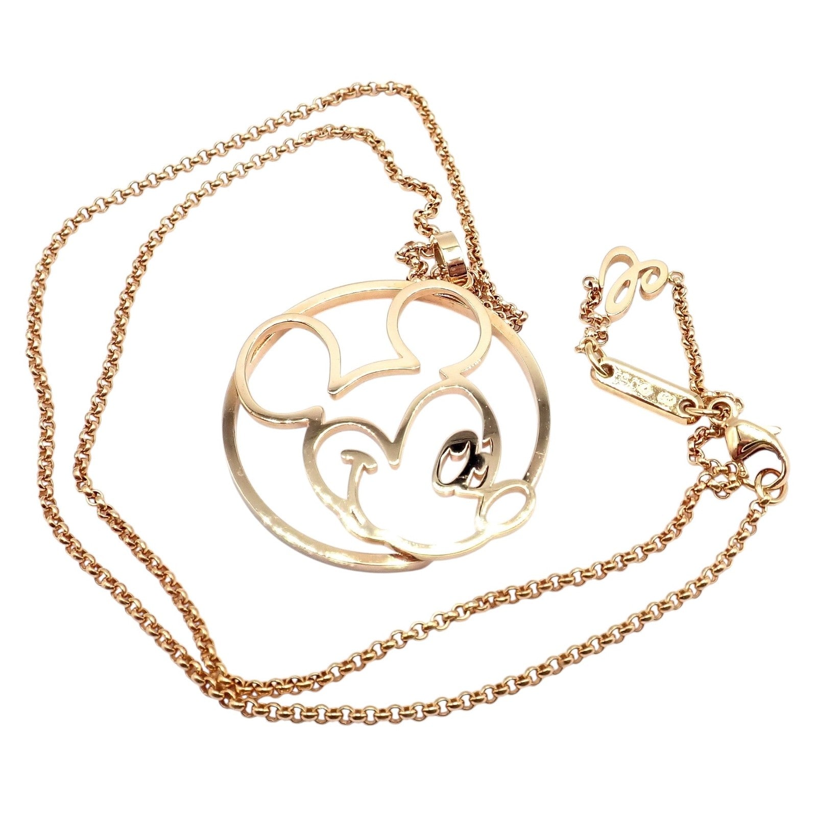 Rare! Chopard Disney World 18k Rose Gold Mickey Mouse Necklace | Fortrove