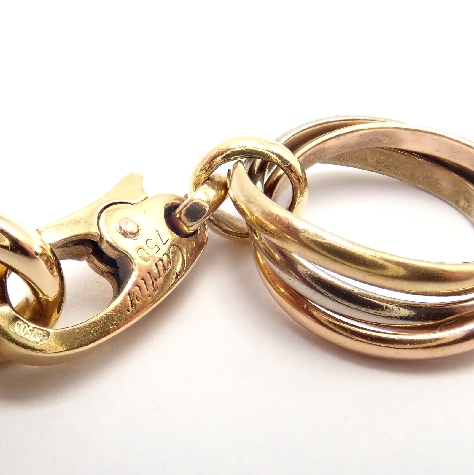 Authentic Cartier 18k Yellow Gold LOVE Trinity Double C Charm Link Bracelet 1995 | Fortrove