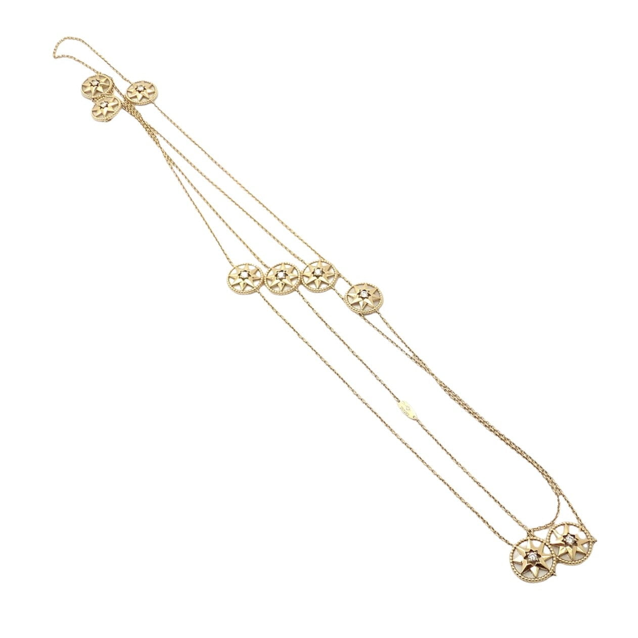 Christian Dior Jewelry & Watches:Fine Jewelry:Necklaces & Pendants Christian Dior 18k Gold Rose De Vents Mother Of Pearl Diamond 42" Long Necklace