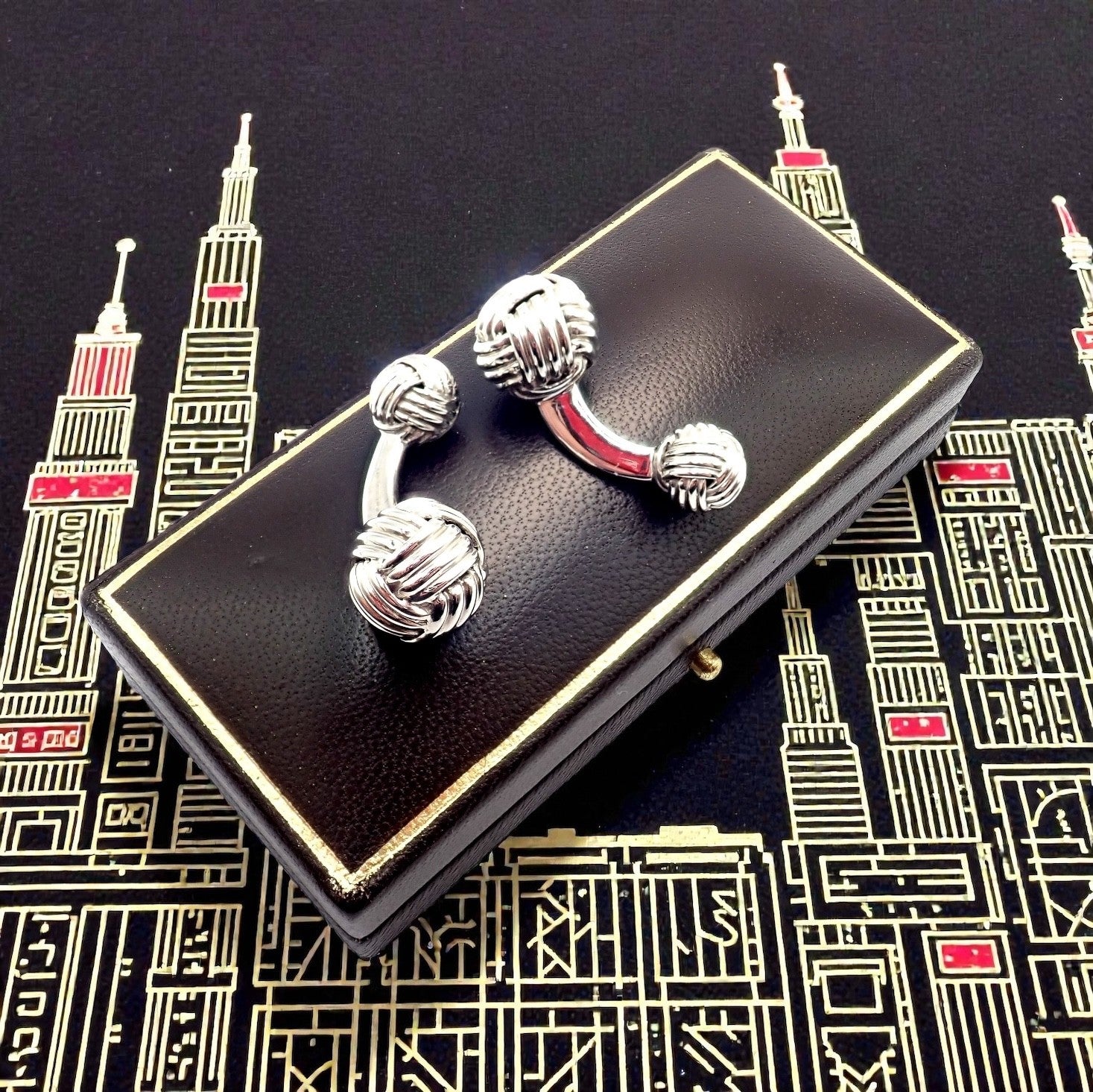 Authentic Tom Ford 18k White Gold Signature Classic Rope Knot