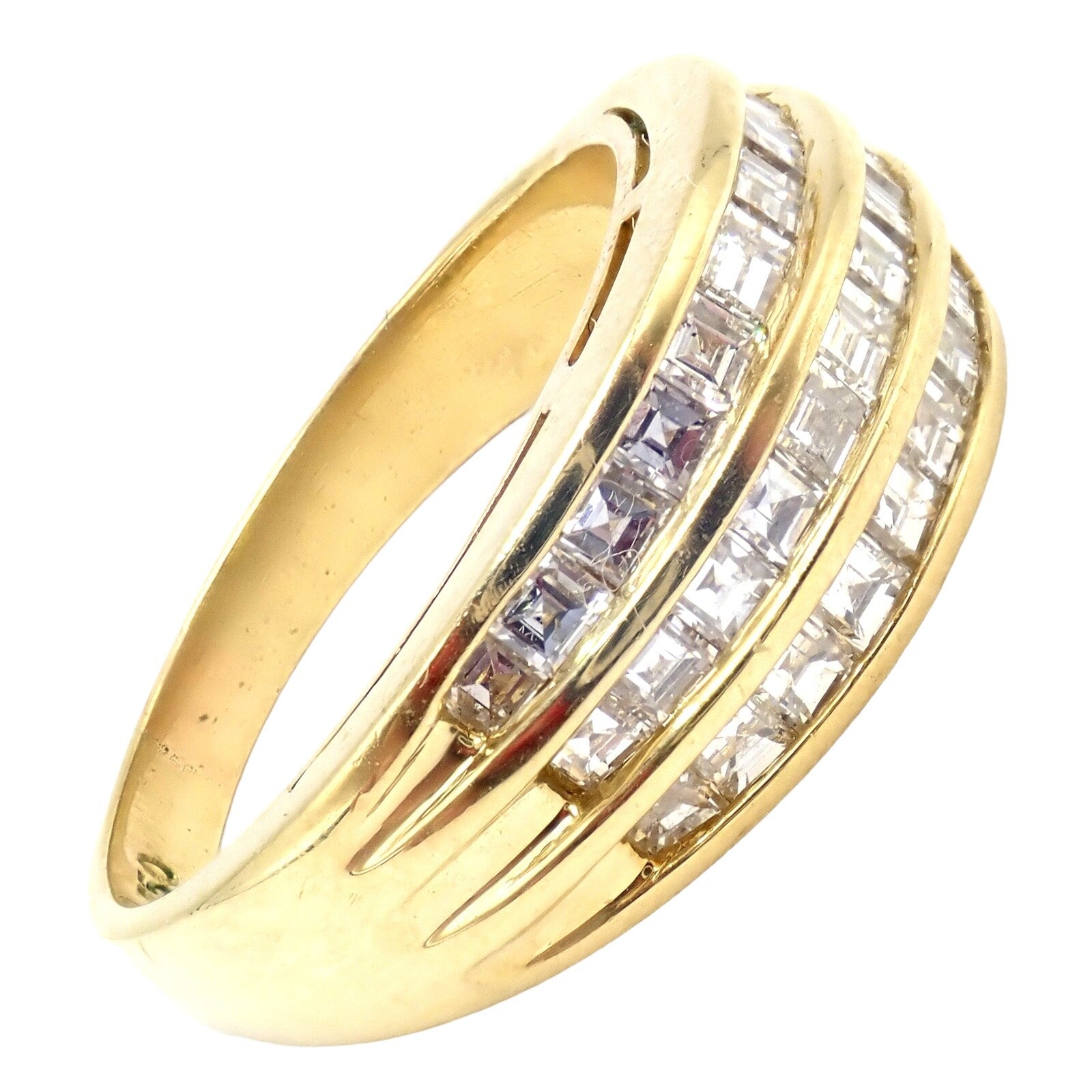 Authentic! Julius Cohen 18k Yellow Gold Diamond 1.30ct Band Ring | Fortrove