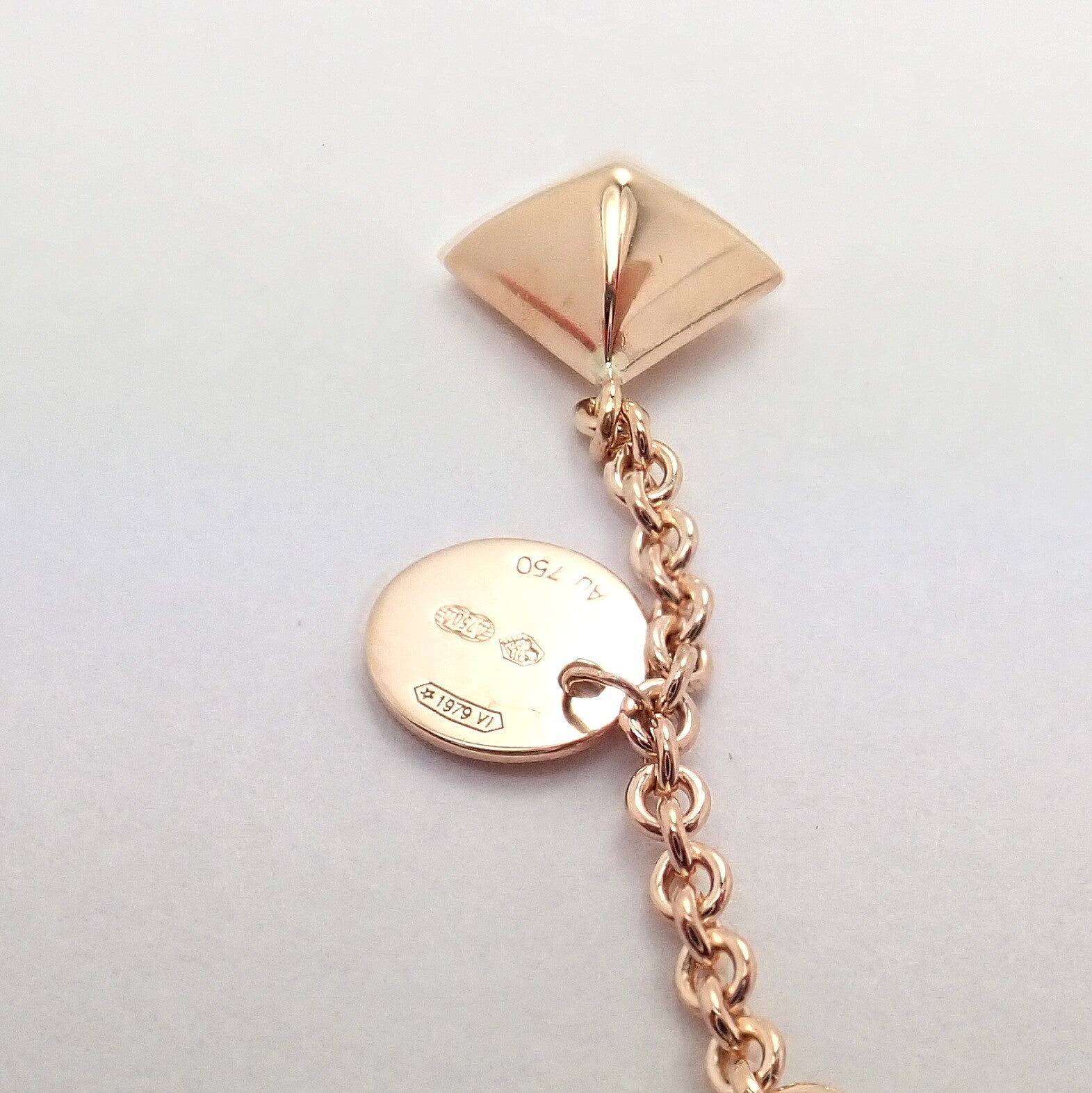 Hermes Jewelry & Watches:Fine Jewelry:Bracelets & Charms Authentic! Hermes 18k Rose Gold Signature Iconic Logos Link Toggle Bracelet