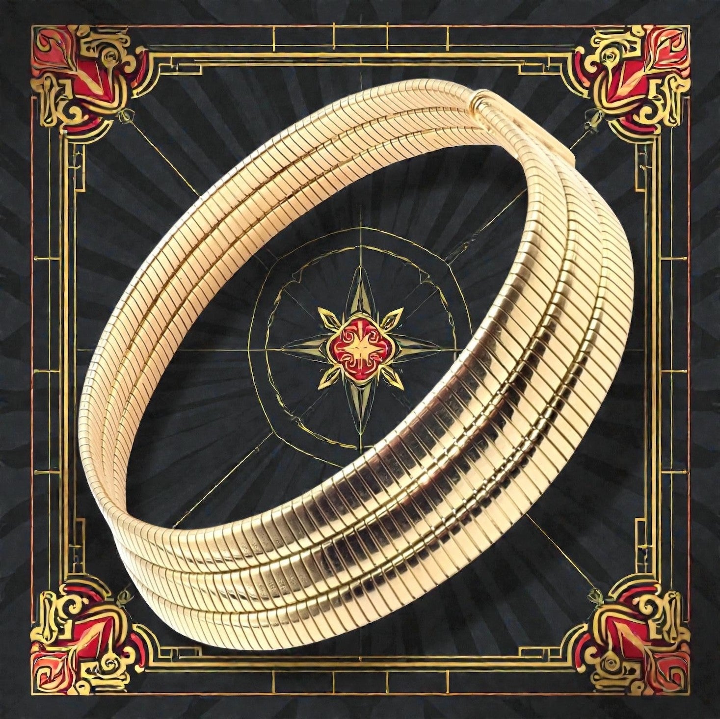 Bvlgari Jewelry & Watches:Fine Jewelry:Necklaces & Pendants Authentic! Bvlgari Bulgari Three Rows Tubogas 18k Yellow Gold Choker Necklace