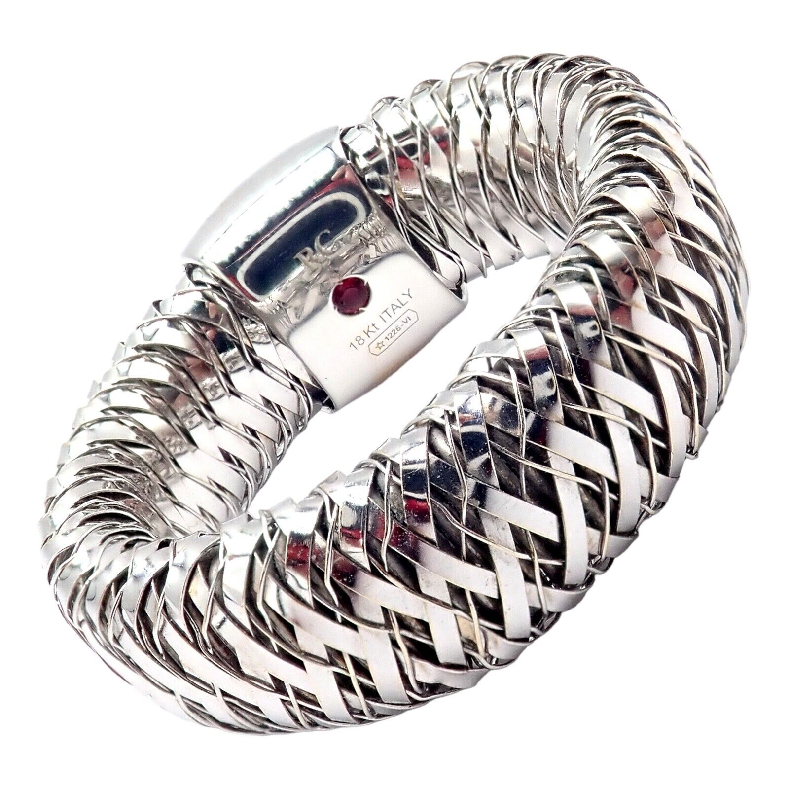 Roberto Coin Jewelry & Watches:Fine Jewelry:Rings Authentic! Roberto Coin Primavera 18k White Gold Diamond Flexible 10mm Ring