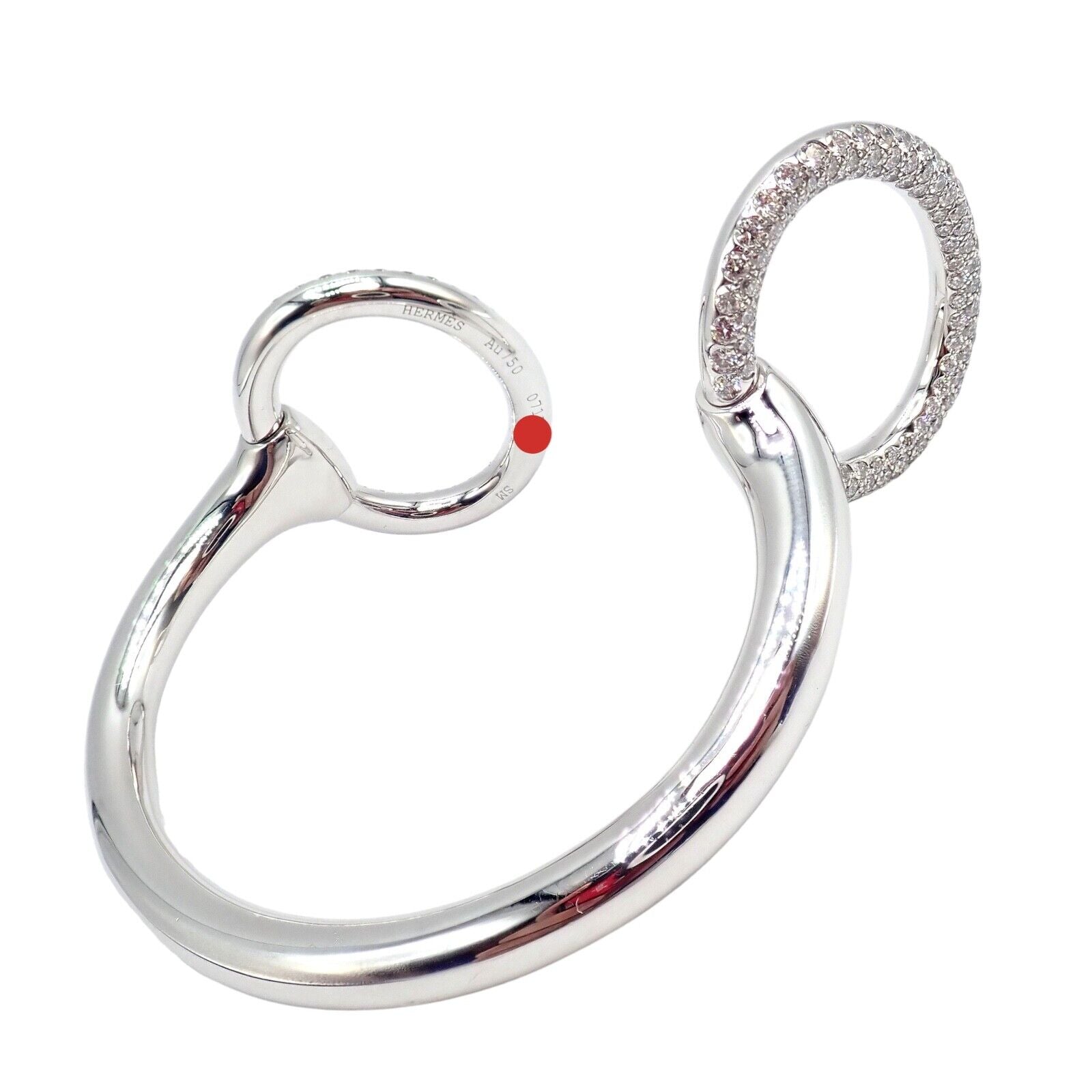 流行 Authentic! Horsebit Diamond Gold White 18K Nausicaa Hermes アクセサリー