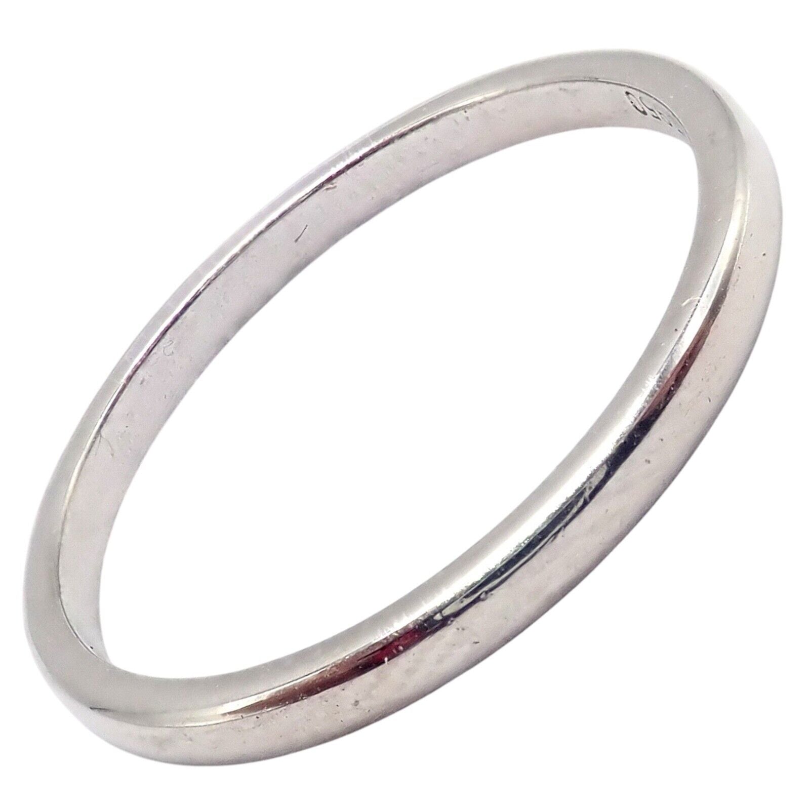 Tiffany & Co Platinum Stacking 2mm Band Ring sz 5.5 1999 | Fortrove