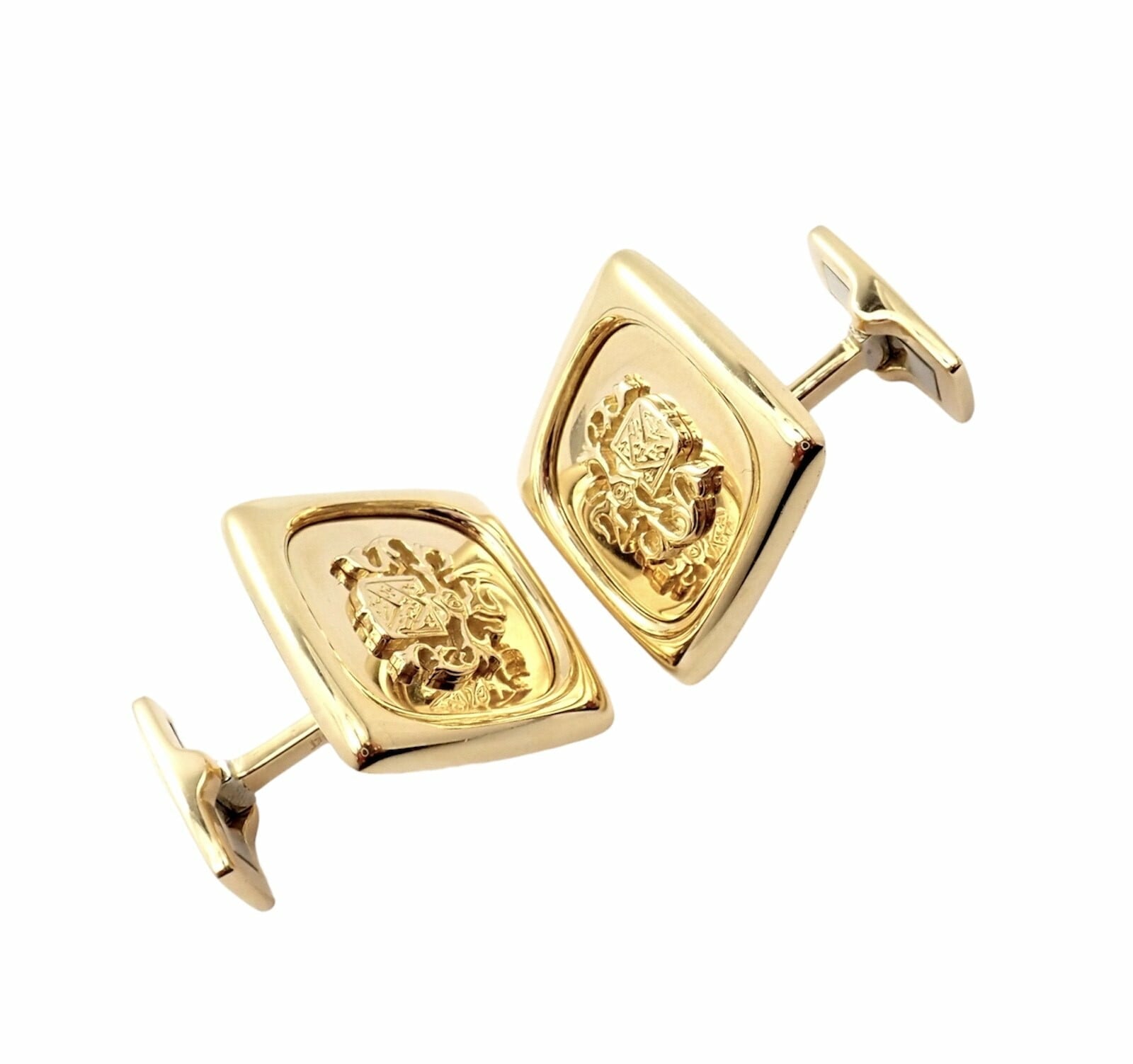 Piaget Jewelry & Watches:Men's Jewelry:Cufflinks Rare! Authentic Piaget 18k Yellow Gold Coat Of Arms Cufflinks