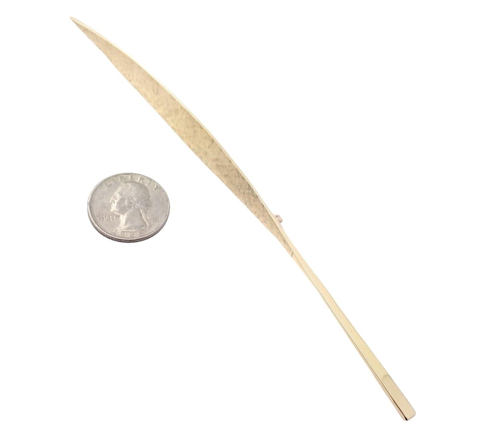Rare! Vintage Authentic Cartier Dinh Van 18k Yellow Gold Long Quill Brooch Pin | Fortrove