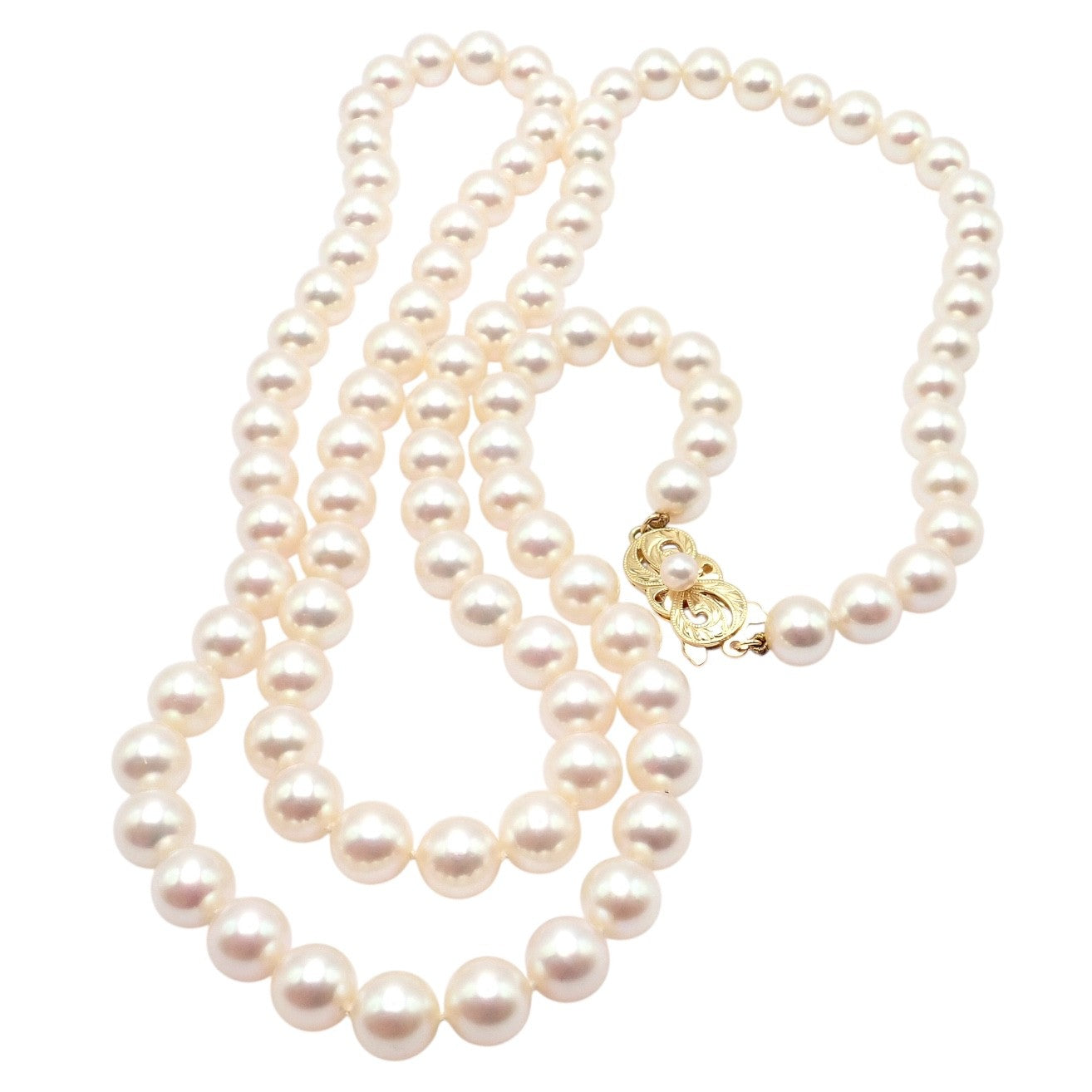 Mikimoto Jewelry & Watches:Fine Jewelry:Necklaces & Pendants Rare! Mikimoto 18k Yellow Gold Pearl Strand 7mm 30" Opera Length Necklace
