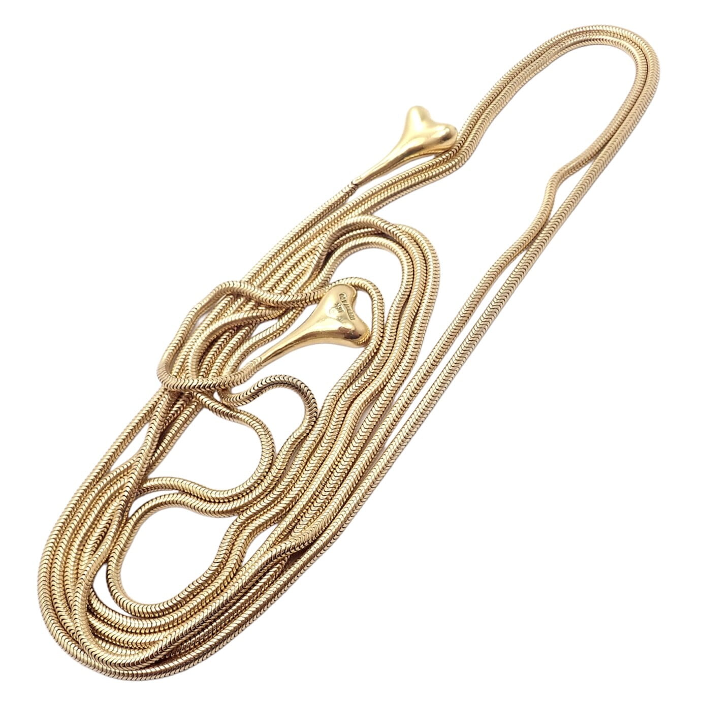 Authentic! Vintage Tiffany & Co 18k Yellow Gold 51" Extra Long Ginkgo Necklace | Fortrove