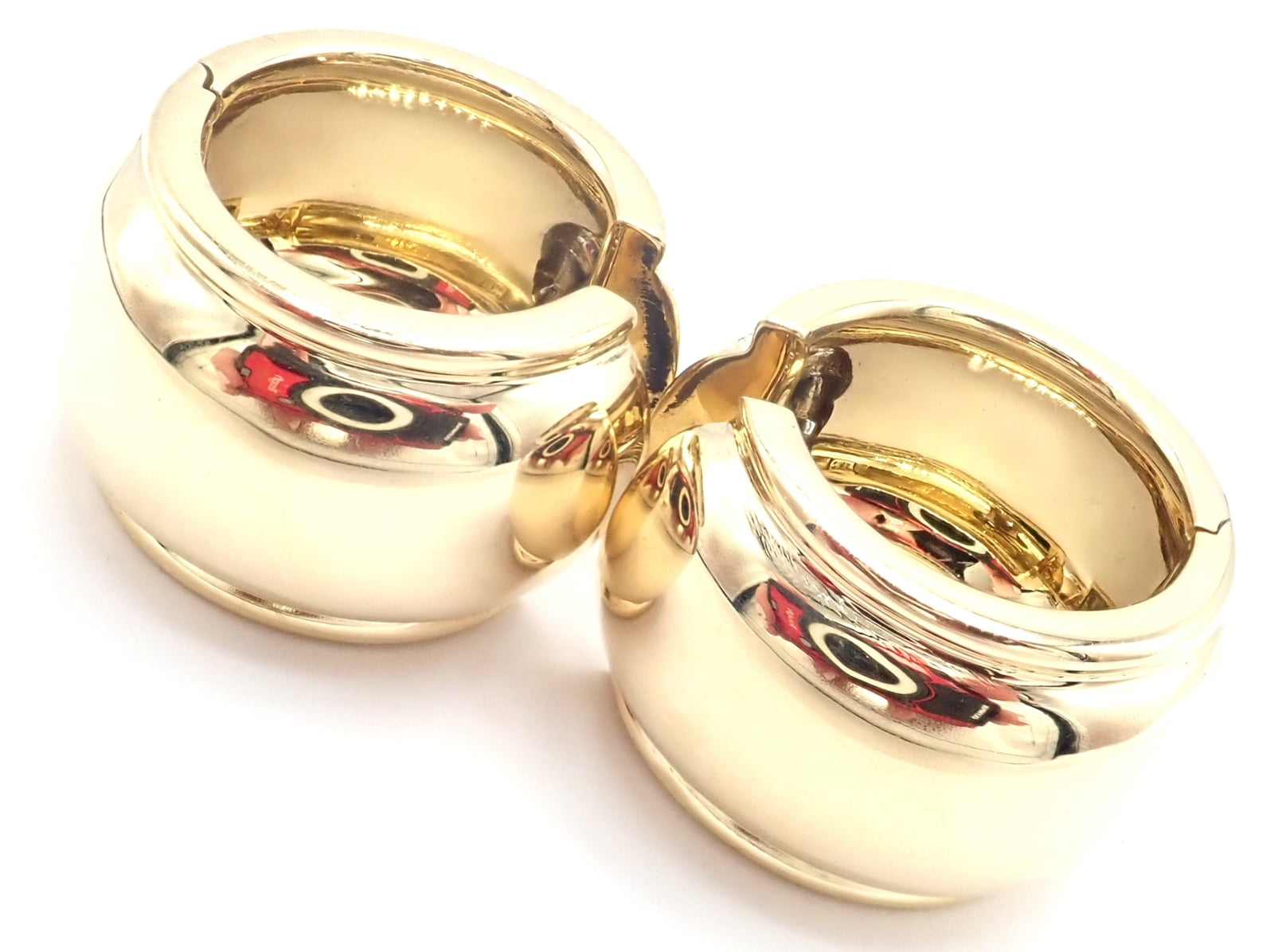 Tiffany & Co. Jewelry & Watches:Fine Jewelry:Earrings Rare! Authentic Vintage Tiffany & Co 18k Yellow Gold Wide Hoop Earrings