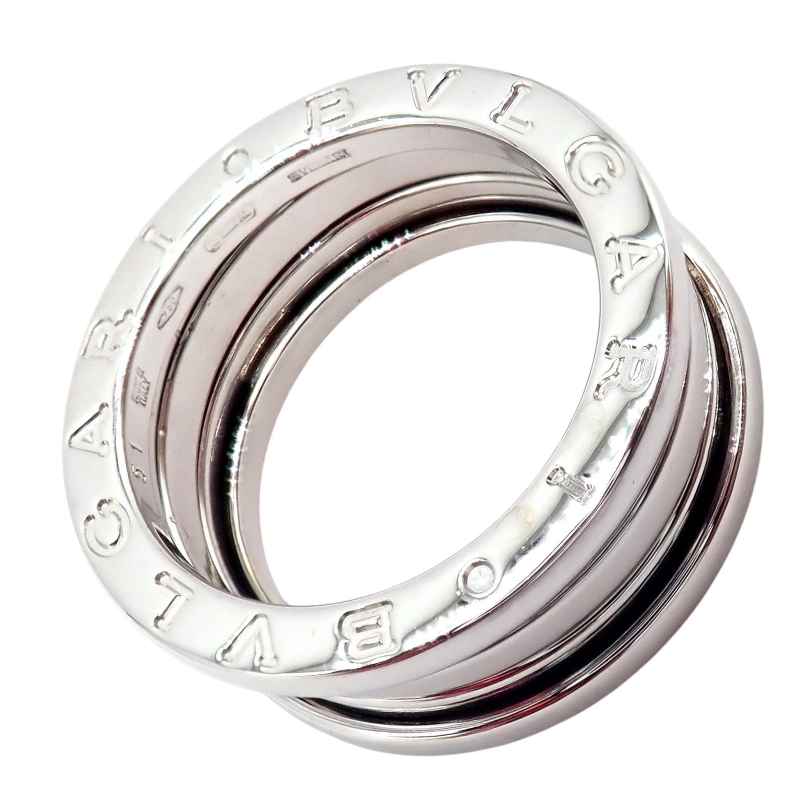 Authentic! Bulgari Bvlgari 18k White Gold B.Zero1 Ring sz 51  / 5.75 | Fortrove