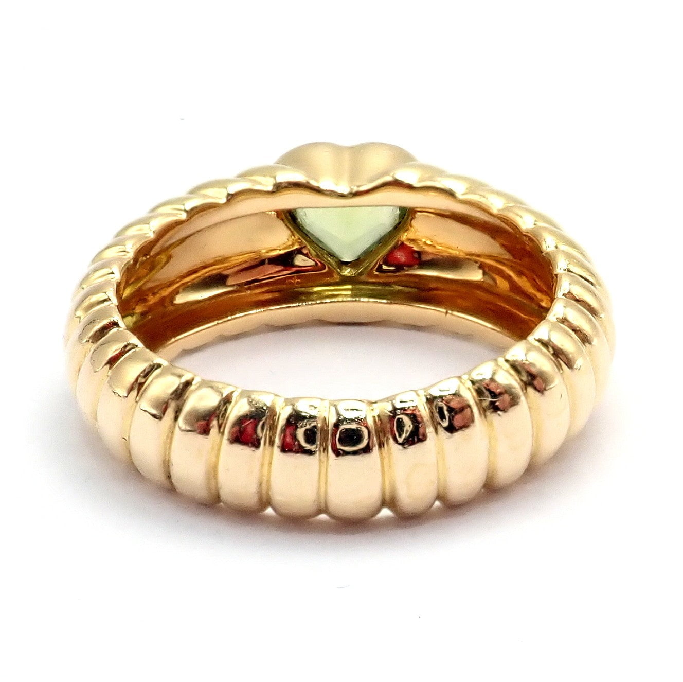 Vintage! Authentic Tiffany & Co 18k Yellow Gold Scalloped Heart Peridot Ring | Fortrove