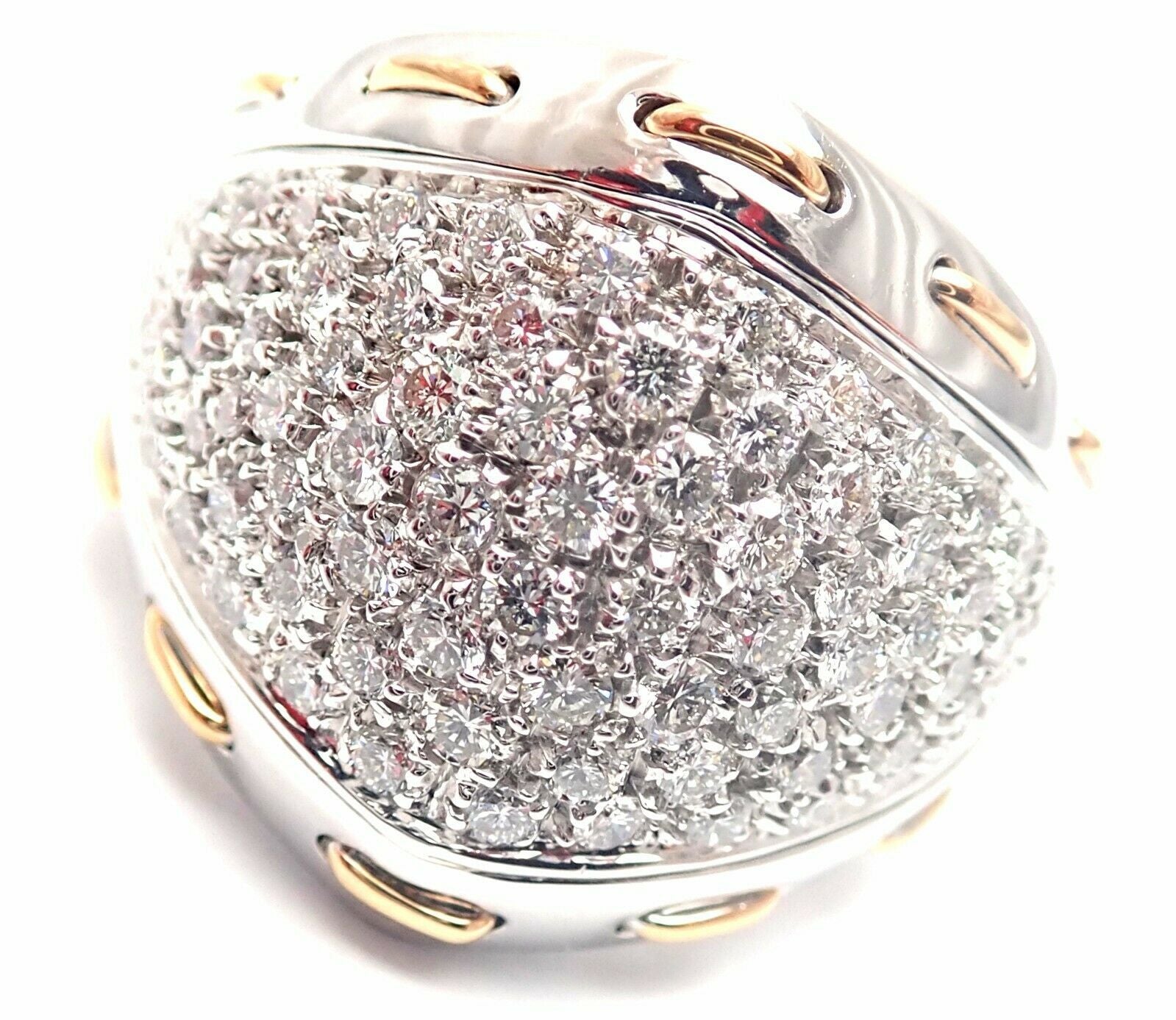 Authentic! Damiani 18k White Gold 1.36ct Diamond Cocktail Ring Retail $11,990 | Fortrove