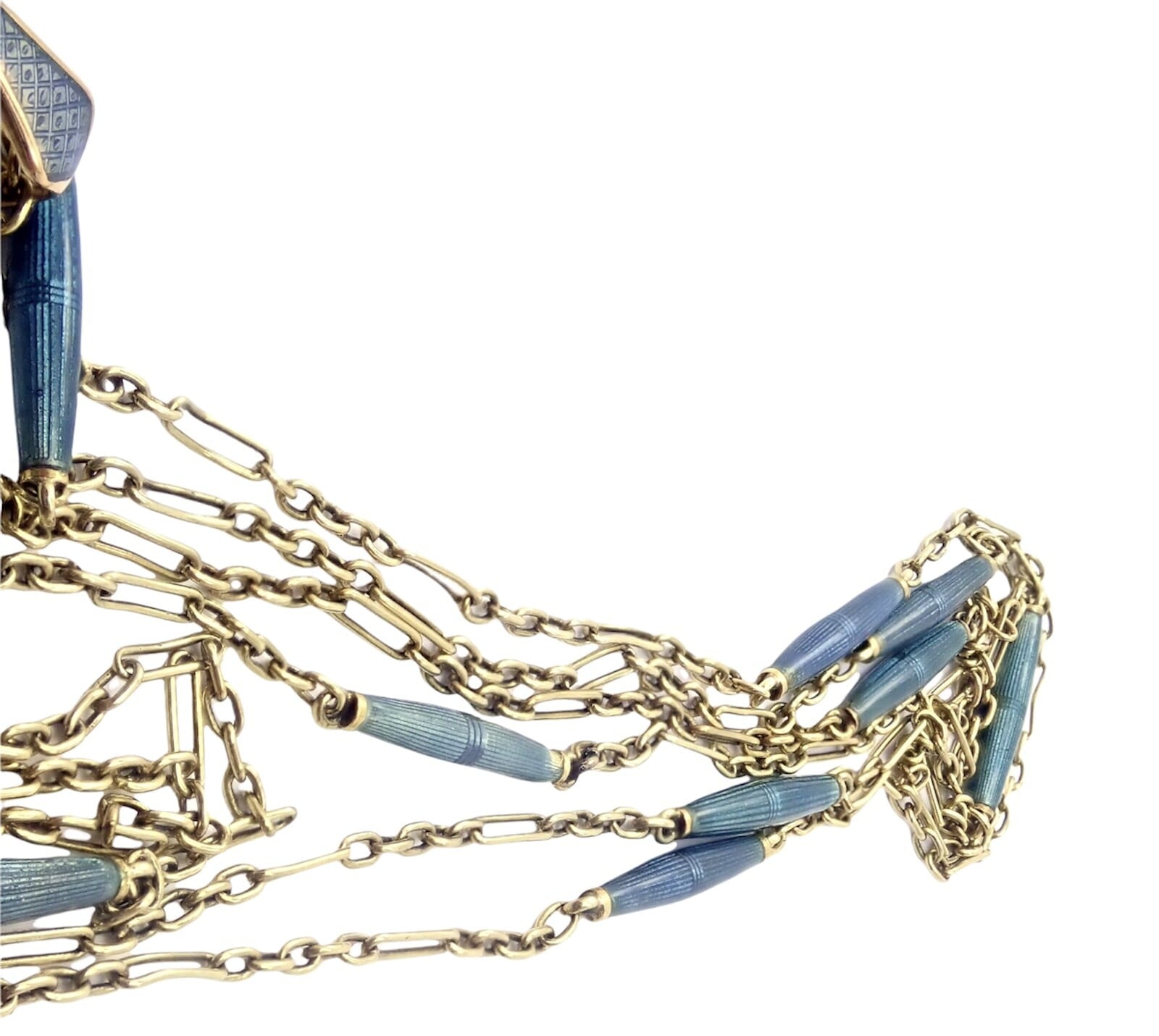 Tiffany & Co. Jewelry & Watches:Watches, Parts & Accessories:Watches:Other Watches Vintage JE Caldwell Longines 14k Yellow Gold Diamond Enamel 32" Pendant Watch