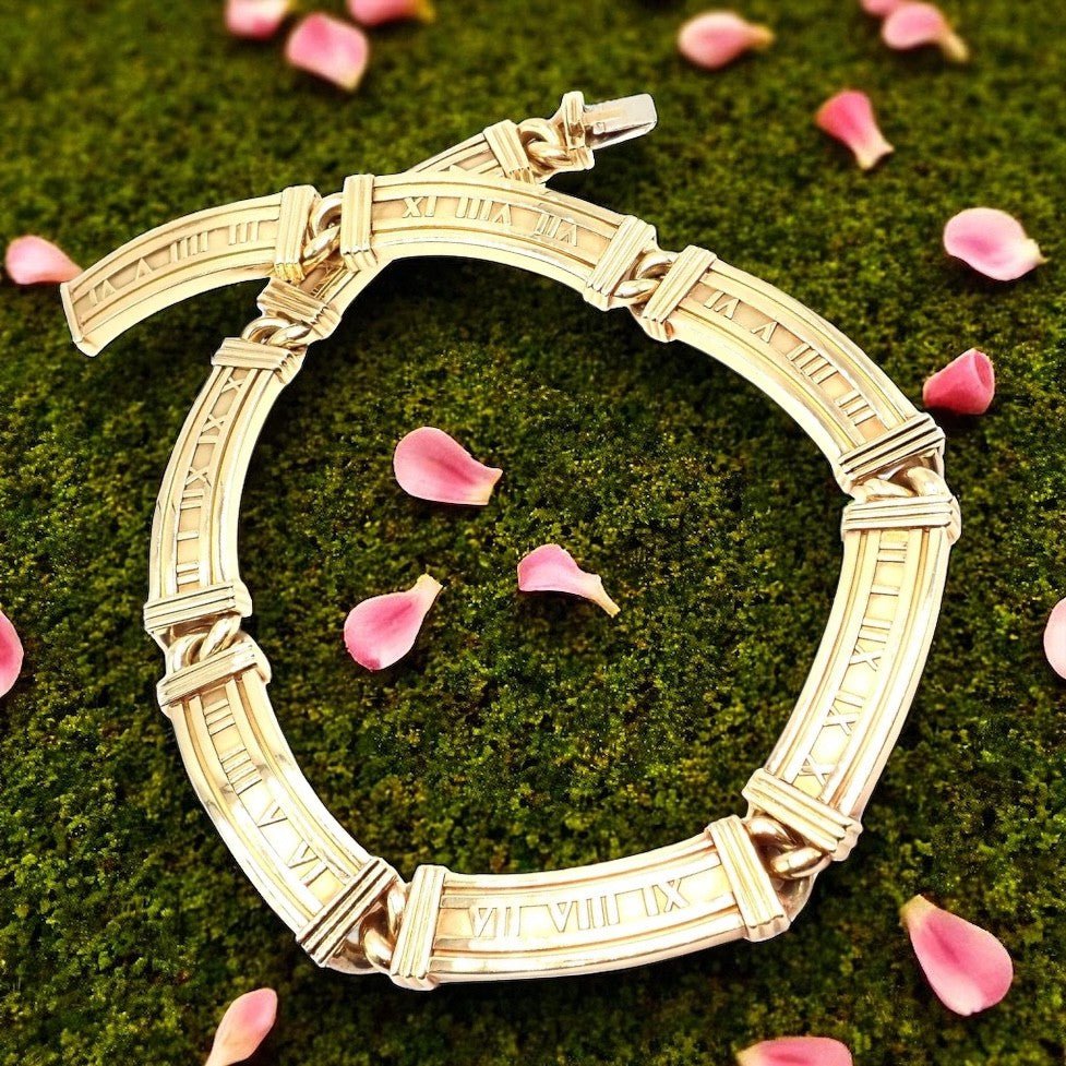 Vintage! Authentic Tiffany & Co Atlas 18k Yellow Gold Link Collar Necklace 1995 | Fortrove