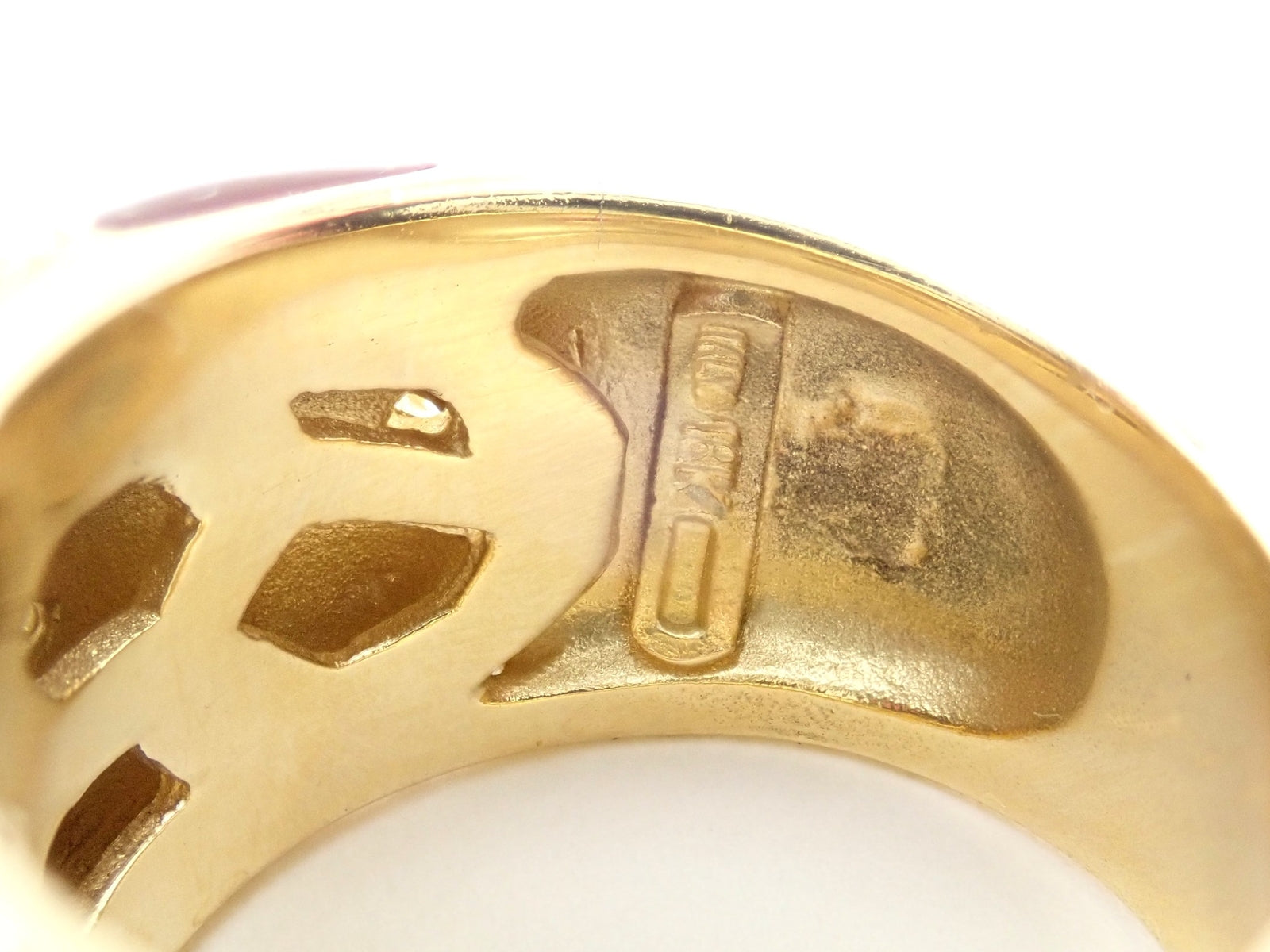 Authentic! Roberto Coin Giraffe 18k Yellow Gold Enamel Diamond Ring | Fortrove