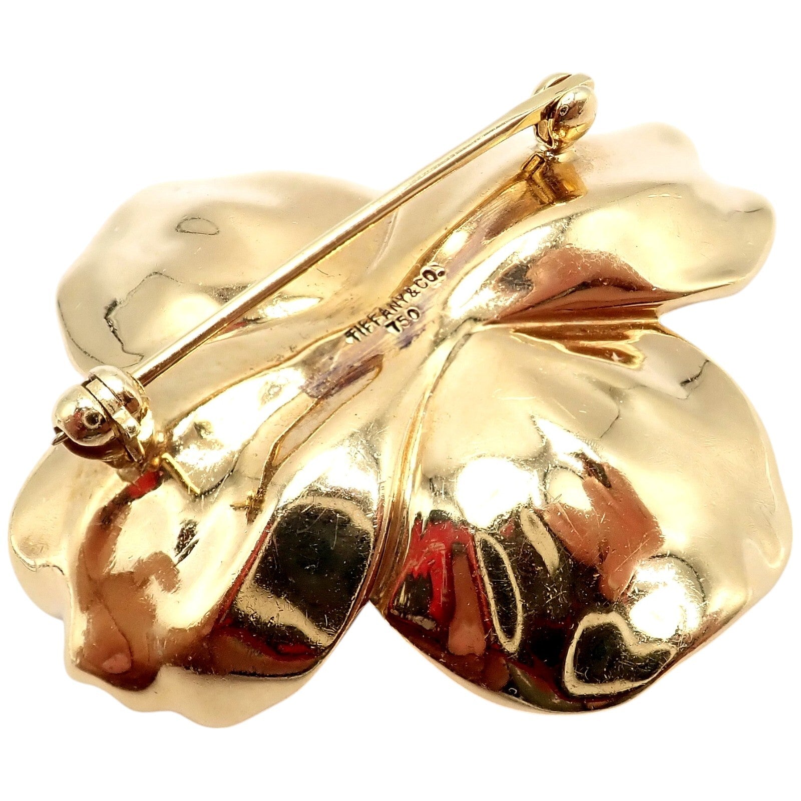 Authentic! Tiffany & Co. 18k Yellow Gold Dogwood Flower Pin Brooch | Fortrove