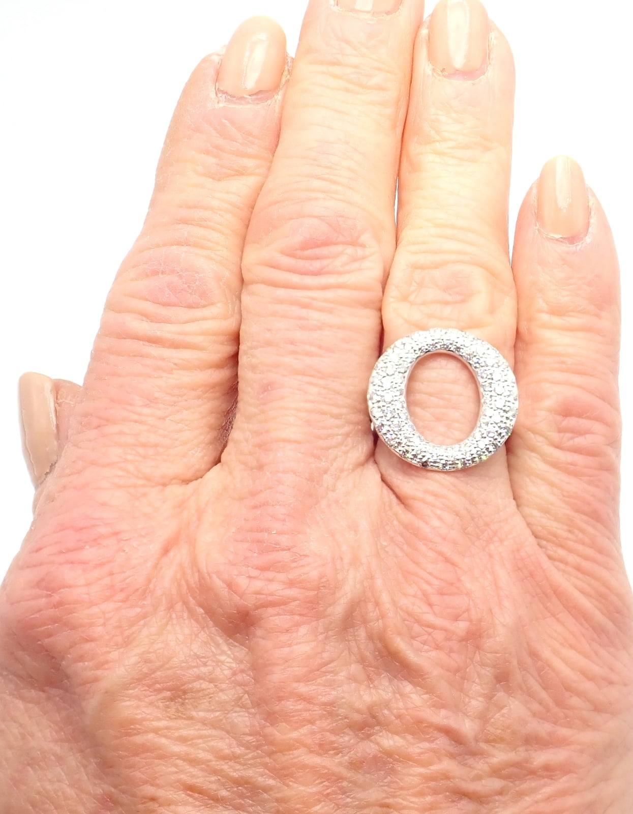 Elsa Peretti for Tiffany & Co. Jewelry & Watches:Fine Jewelry:Rings Authentic! Tiffany & Co Elsa Peretti Sevillana Platinum Diamond O Ring