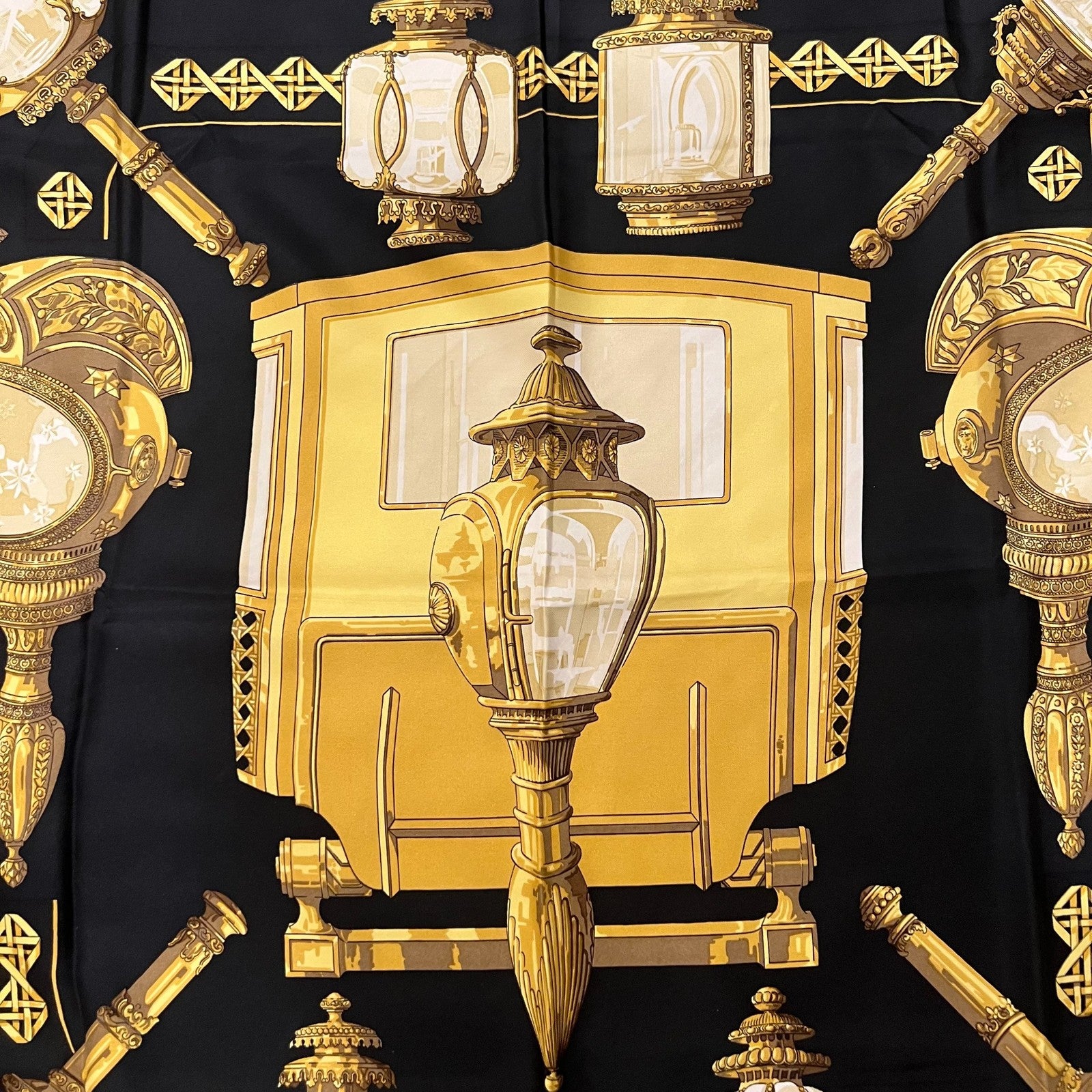 Authentic RARE! Hermes Feux de Route Vintage 90cm Silk Scarf