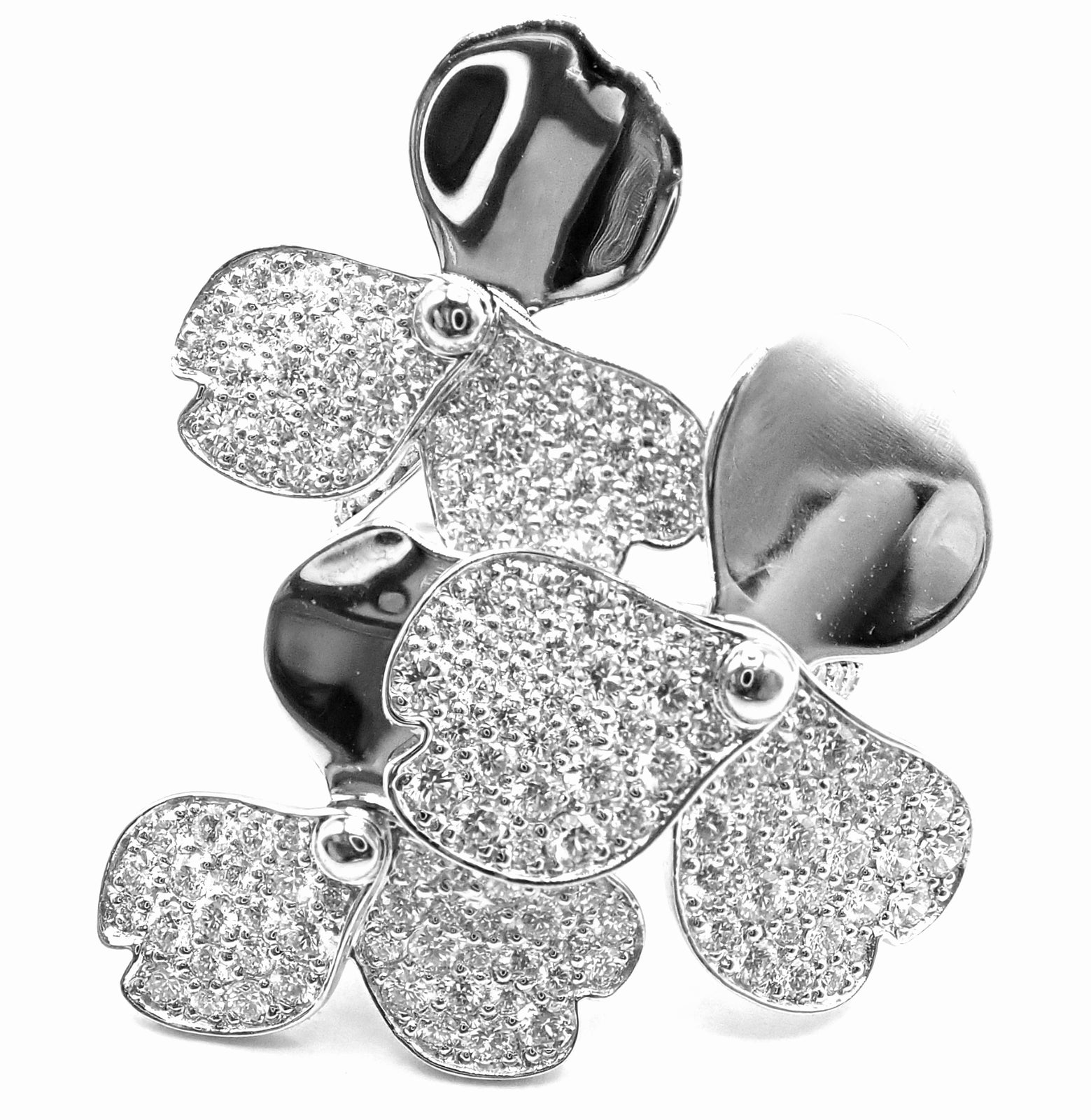 Authentic! Tiffany & Co Paper Flowers Platinum Diamond Large Ring | Fortrove