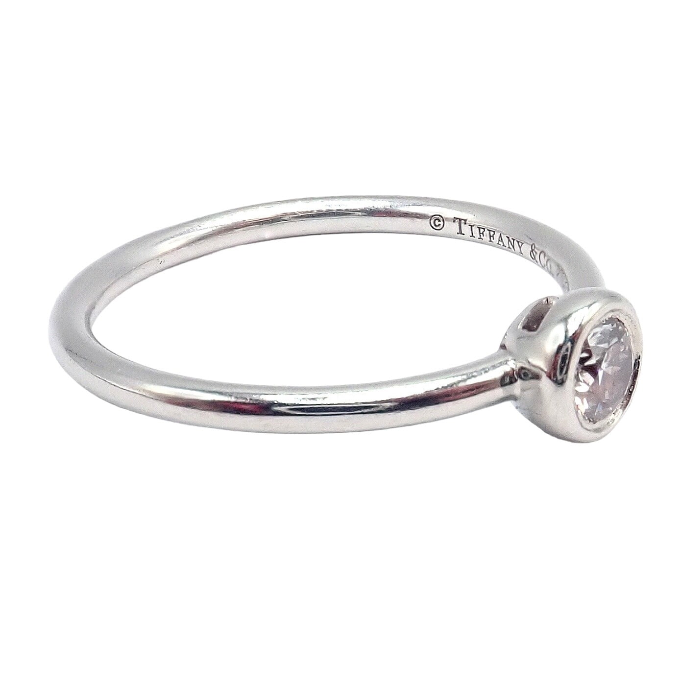 Tiffany & Co. Jewelry & Watches:Vintage & Antique Jewelry:Rings Tiffany & Co Platinum 0.12ct Diamond Engagement Stacking Ring sz 5.75