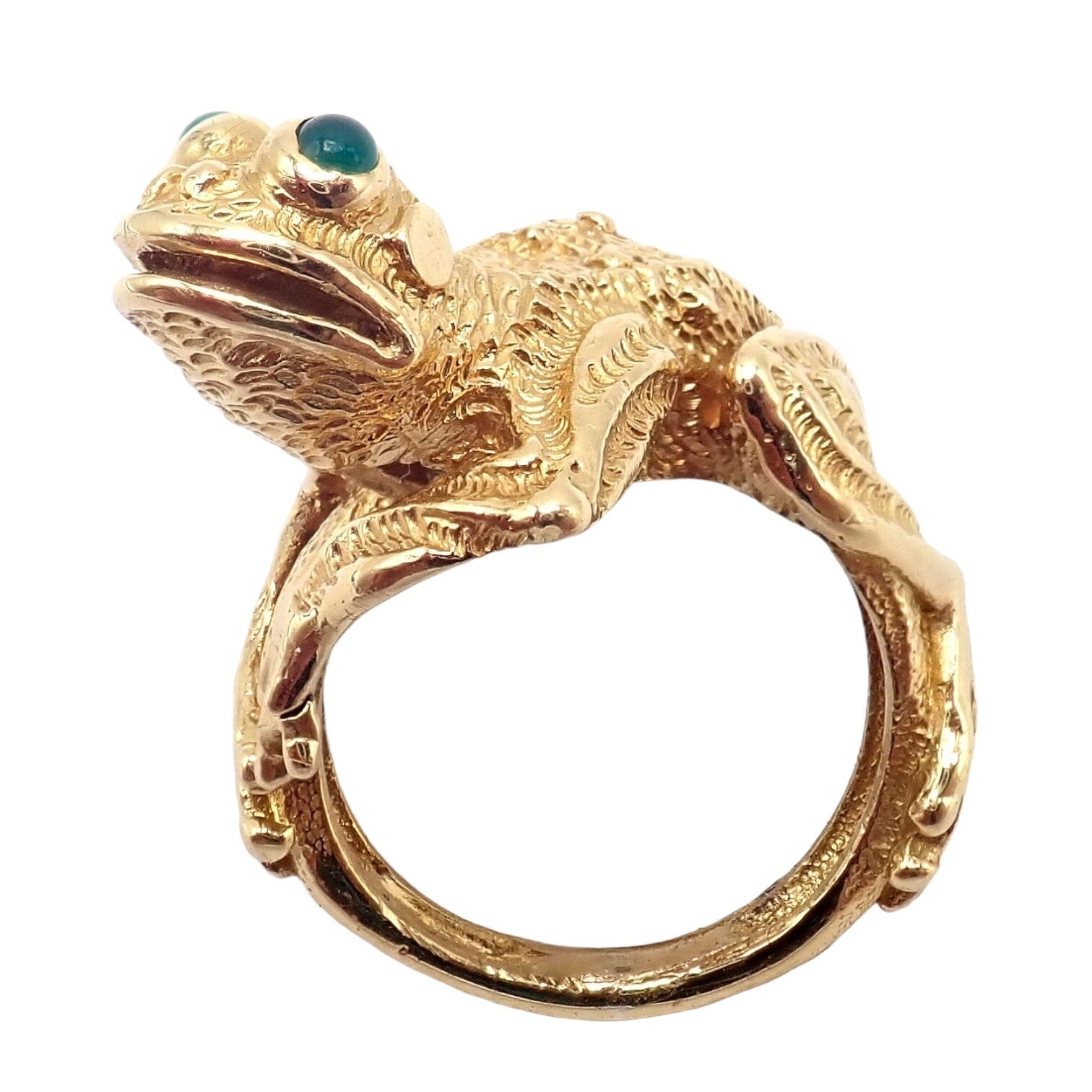 Kurt Wayne Jewelry & Watches:Fine Jewelry:Rings Authentic! Kurt Wayne 18k Yellow Gold Frog Emerald Ring