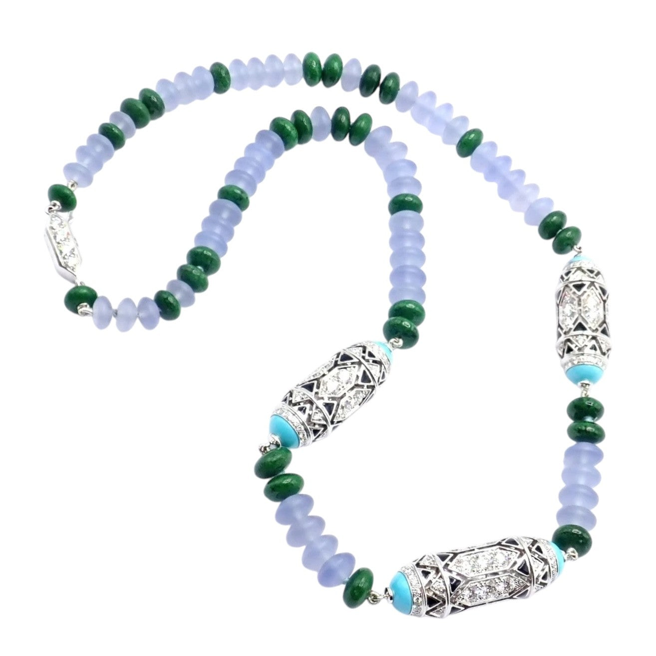 Authentic! Cartier 18k White Gold High Jewelry Géometrie & Contrastes Necklace | Fortrove