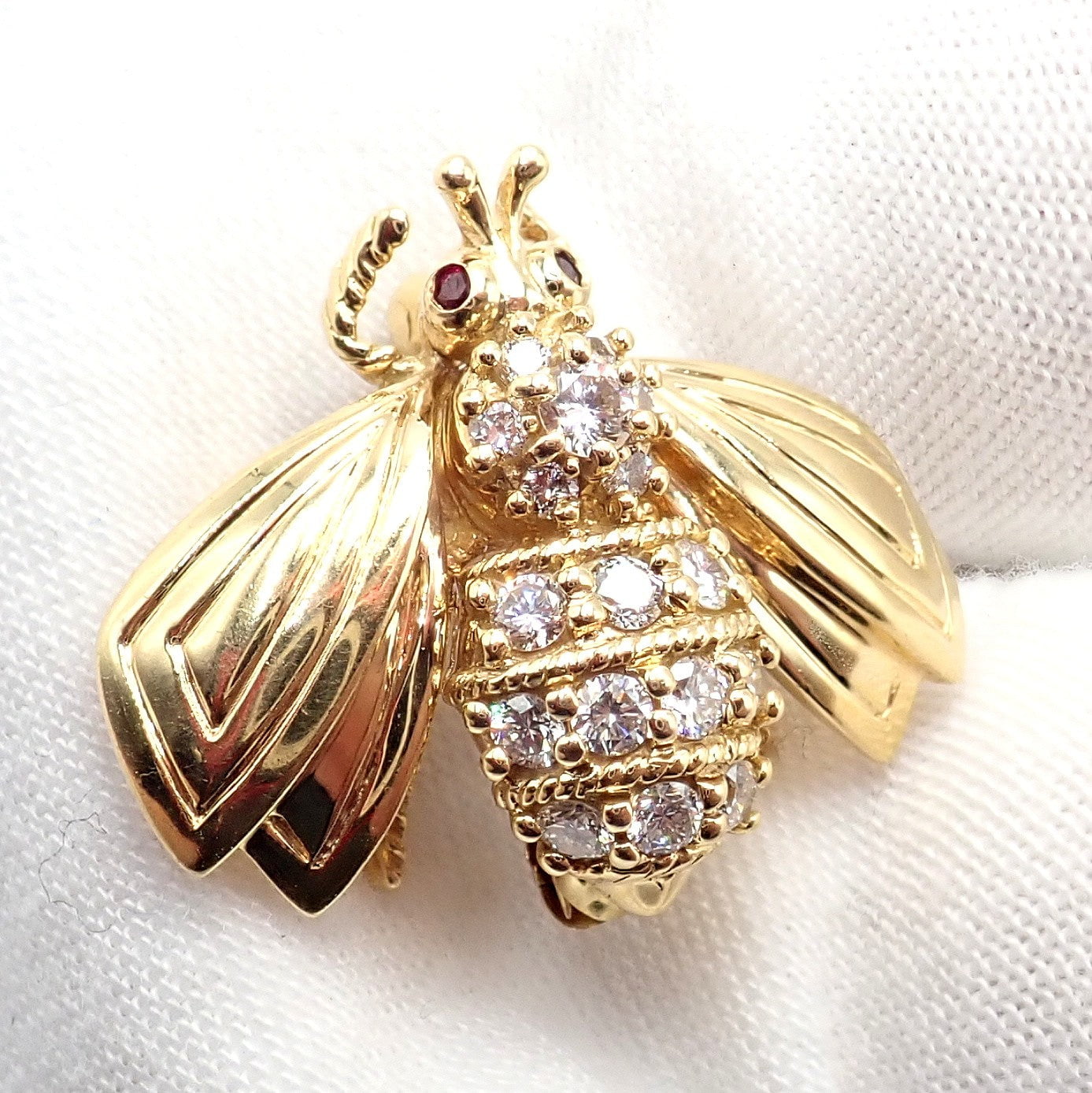 Tiffany & Co. Jewelry & Watches:Fine Jewelry:Brooches & Pins Authentic! Tiffany & Co 18k Yellow Gold Bee Fly Insect Diamond Pin Brooch