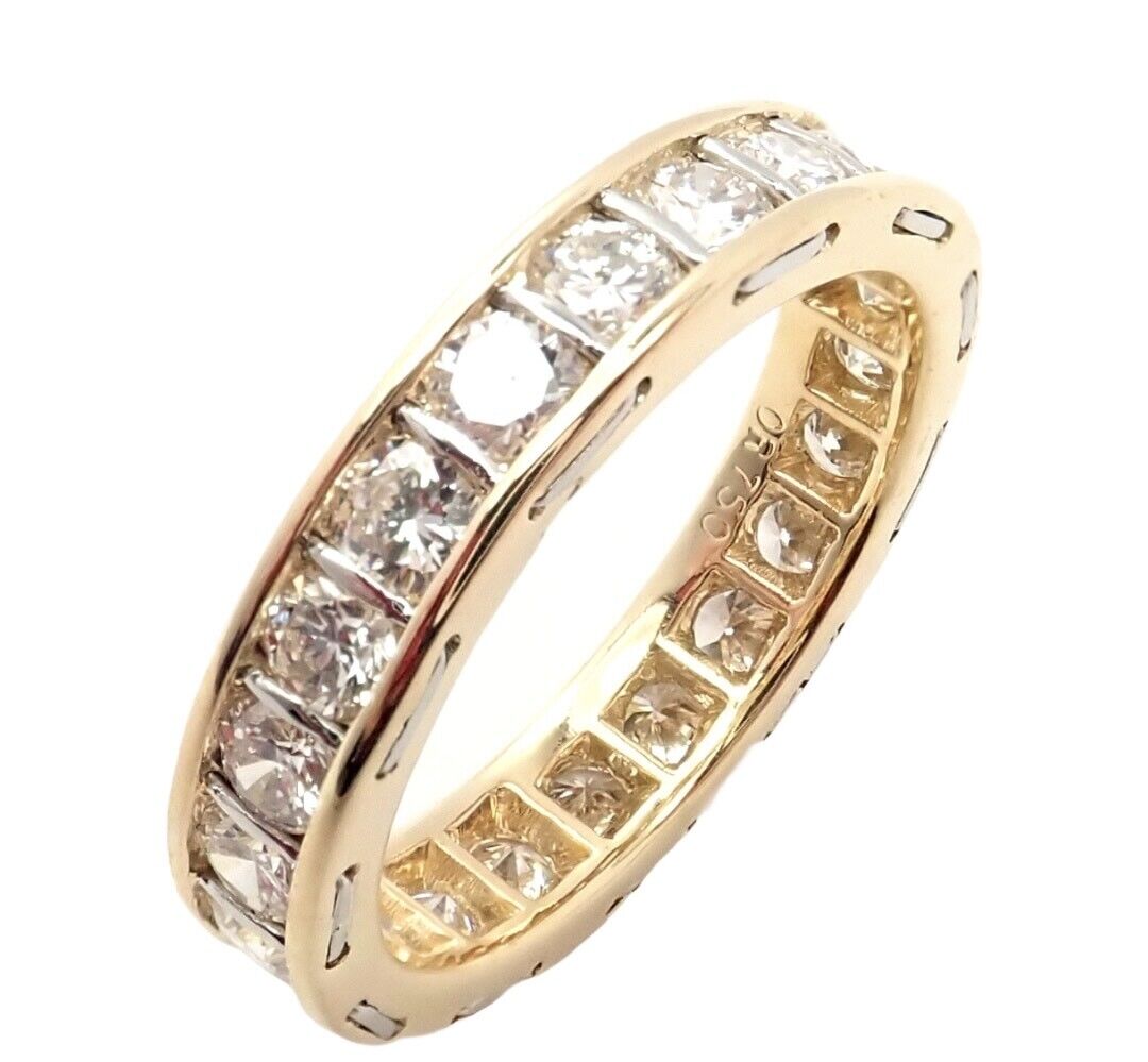 Cartier Jewelry & Watches:Fine Jewelry:Rings Authentic Vintage Cartier Stitches 18k Gold Diamond Eternity Band Ring Size 5