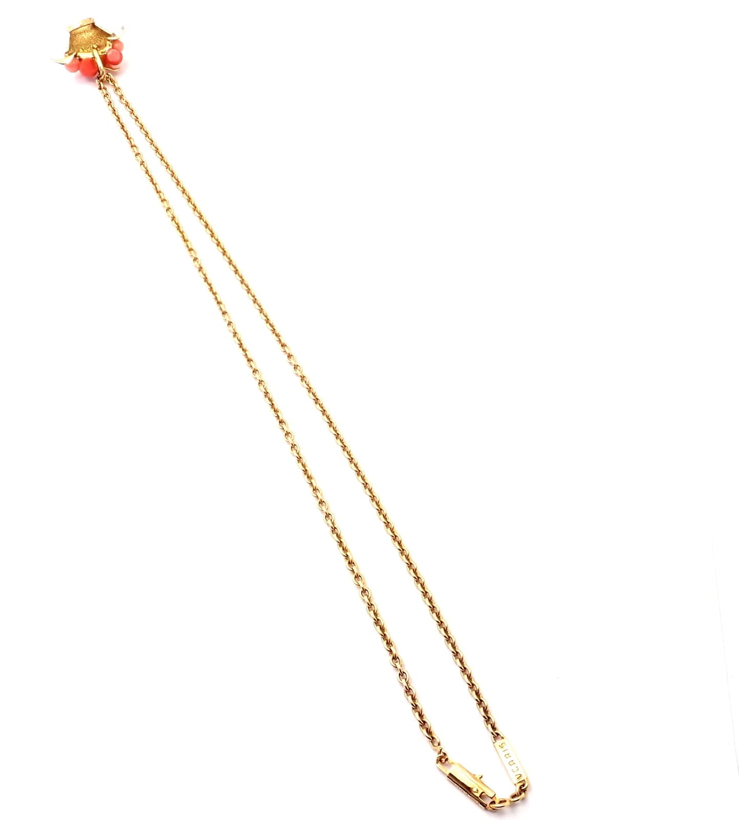 Van Cleef & Arpels Jewelry & Watches:Fine Jewelry:Necklaces & Pendants Authentic Van Cleef & Arpels 18k Gold Coral Bead Fruit Basket Pendant Necklace