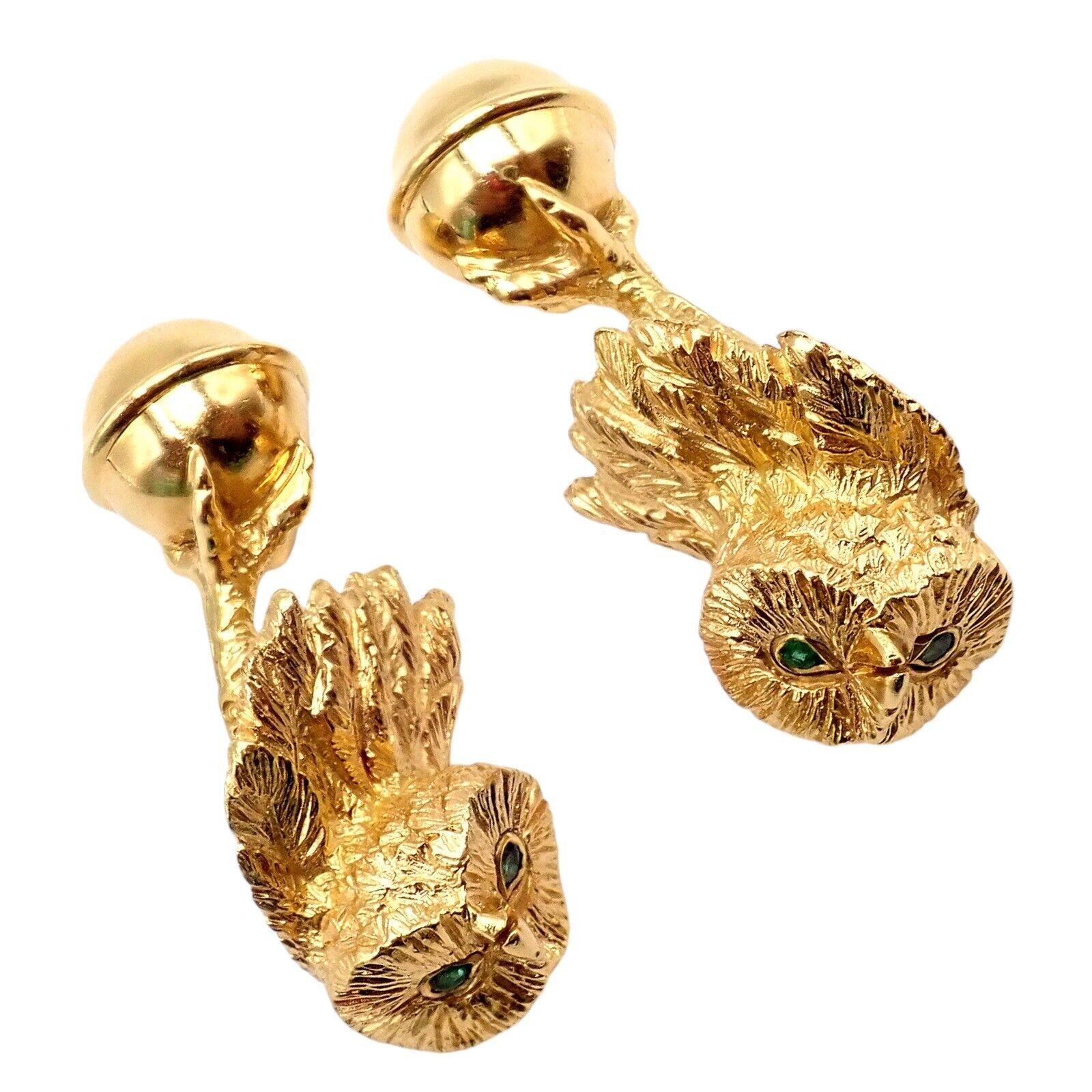 Tiffany & Co. Jewelry & Watches:Men's Jewelry:Cufflinks Rare! Vintage Tiffany & Co. 18k Yellow Gold Emerald Owl Germany 1989 Cufflinks