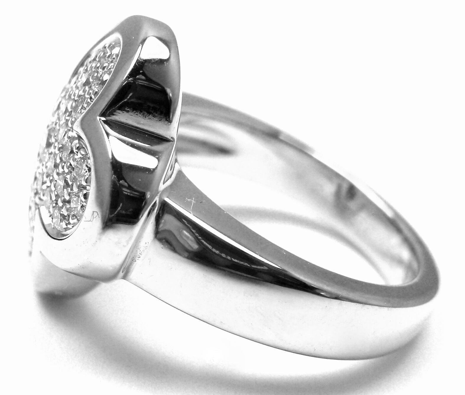 Authentic! VAN CLEEF & ARPELS VCA 18k White Gold Diamond Pure Alhambra Ring | Fortrove