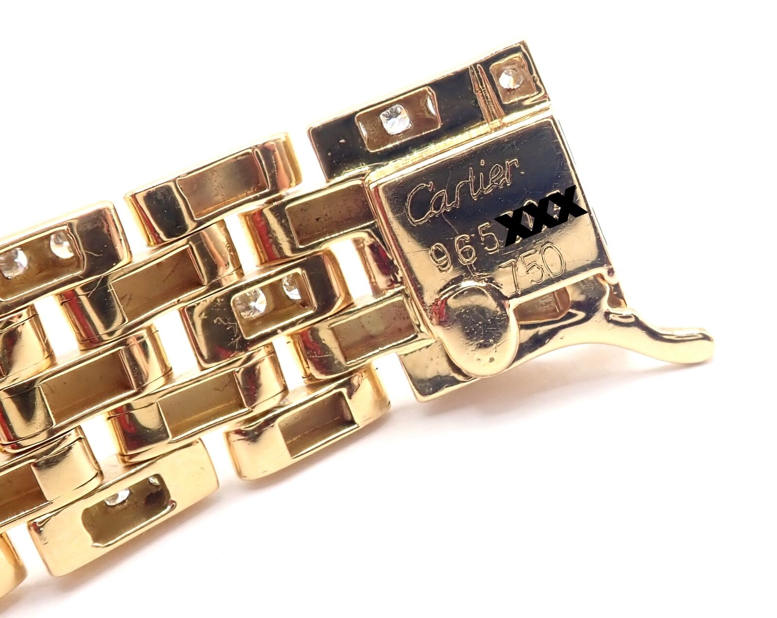 Authentic Cartier Maillon Panthere 18K Gold Diamond Five Row Link Gold Bracelet | Fortrove