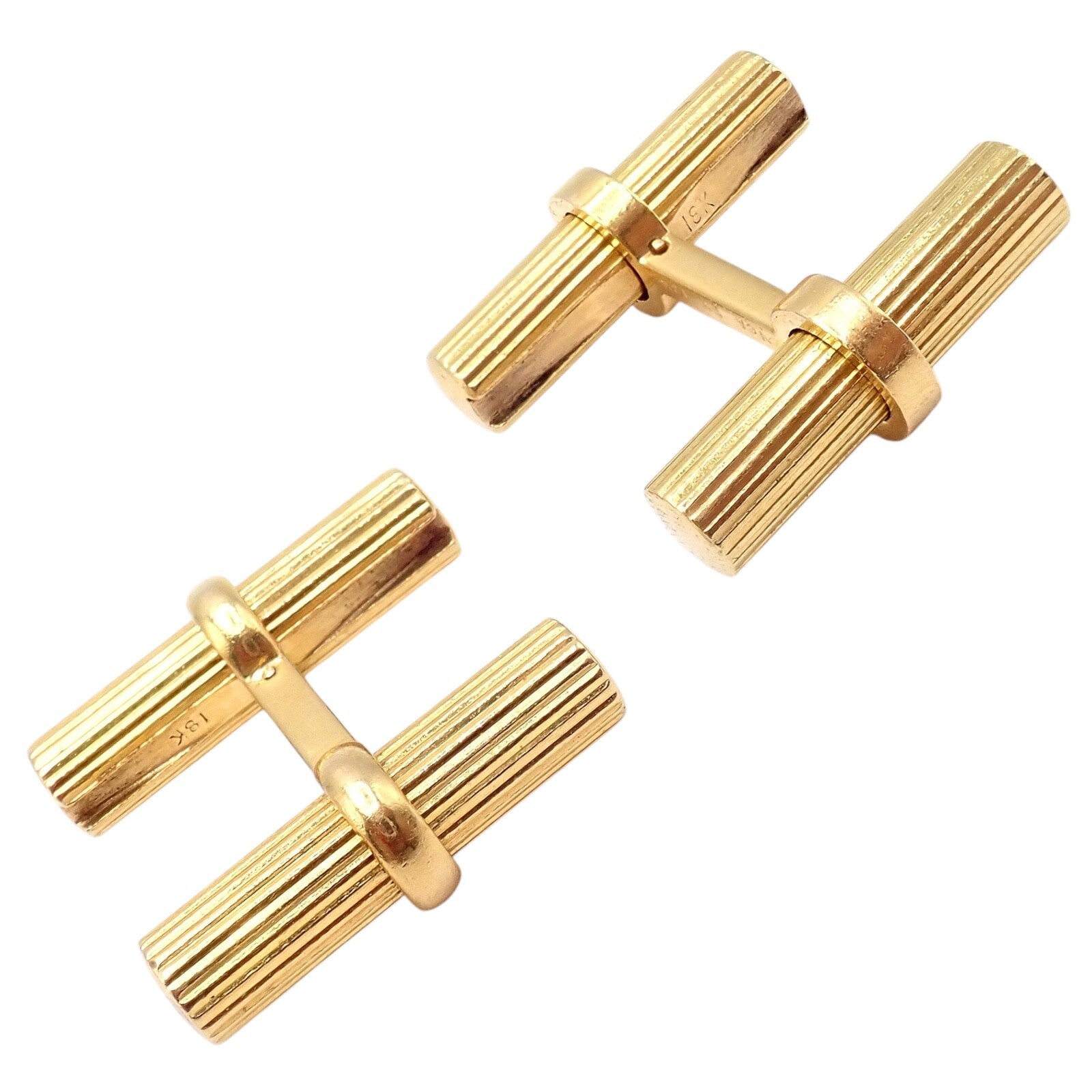 Vintage! Authentic Van Cleef & Arpels 18k Yellow Gold Bar Cufflinks | Fortrove
