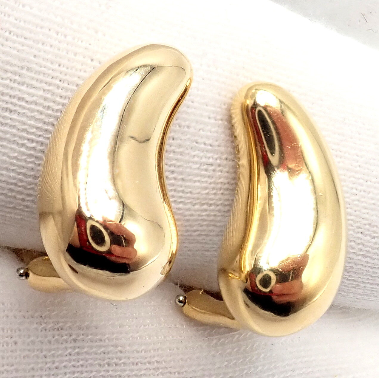 Authentic Tiffany & Co Peretti 18k Yellow Gold Teardrop Earrings | Fortrove