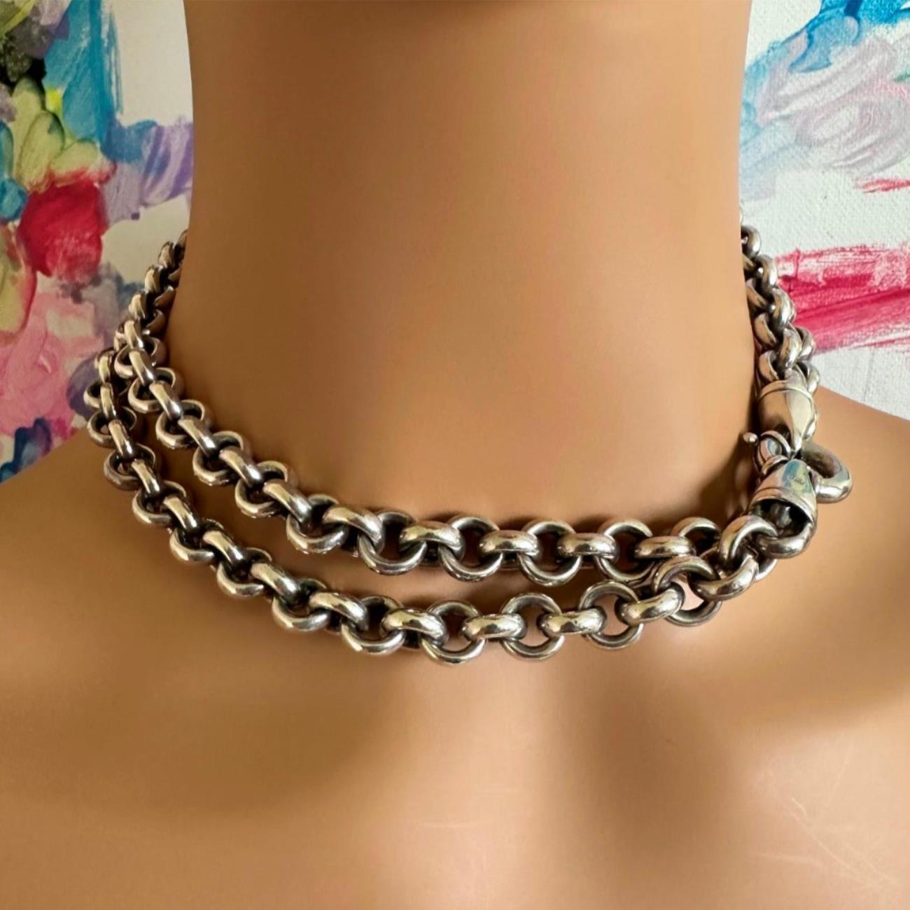 Tiffany & Co. Jewelry & Watches:Fine Jewelry:Necklaces & Pendants Authentic! Tiffany & Co Sterling Silver Circle Link Long 32" Chain Necklace