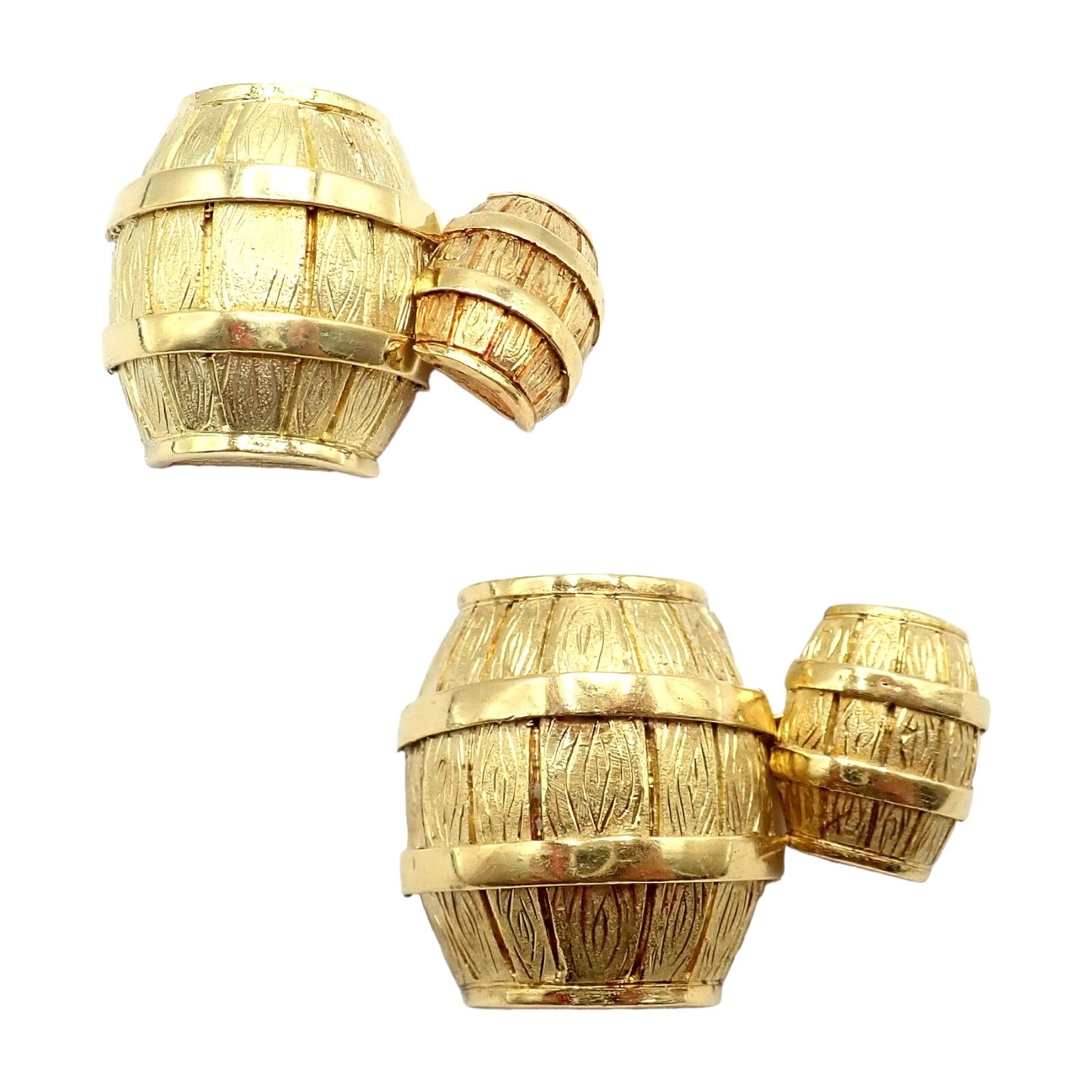 Rare! Vintage Cartier 18k Yellow Gold Barrel Cufflinks 1970's | Fortrove