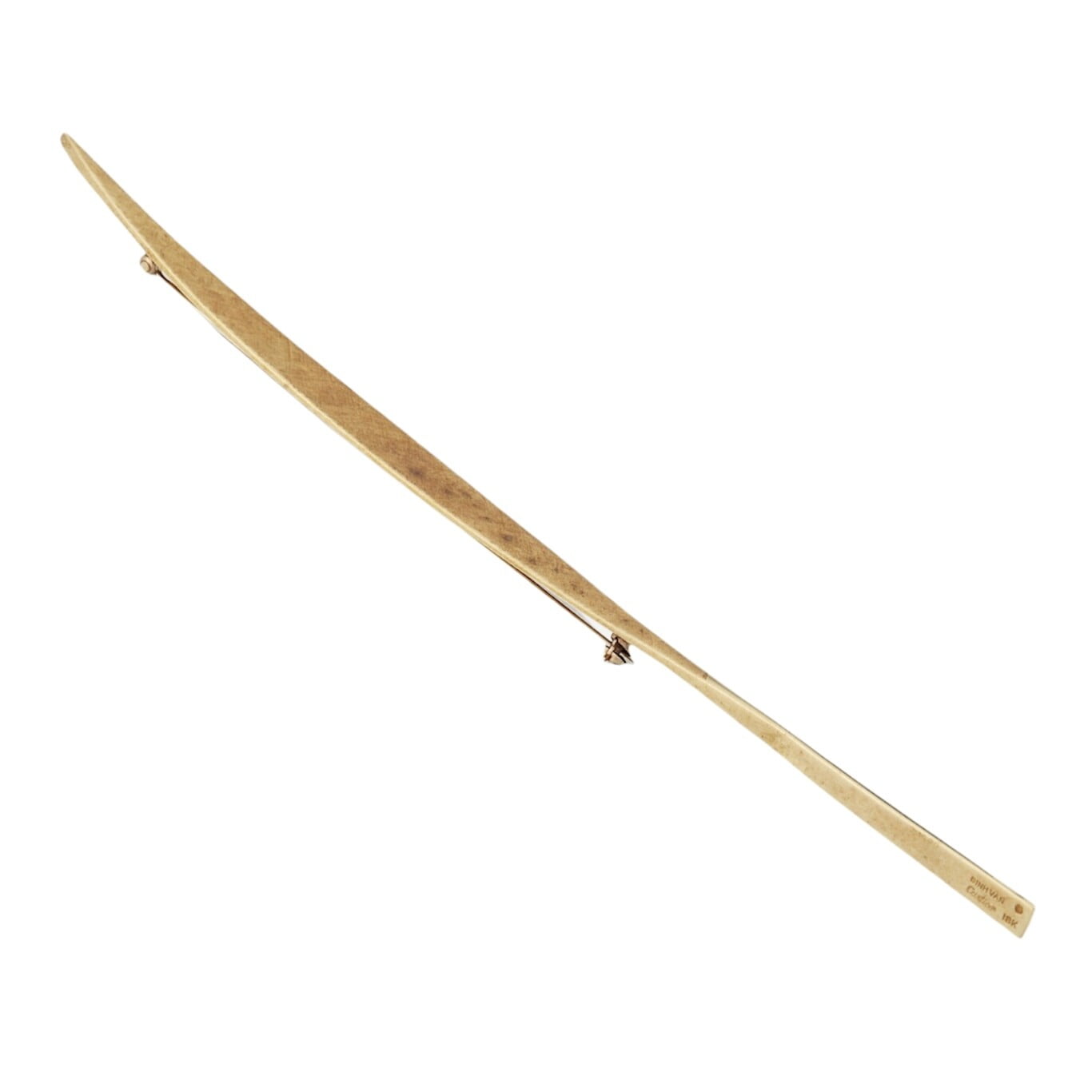 Rare! Vintage Authentic Cartier Dinh Van 18k Yellow Gold Long Quill Brooch Pin | Fortrove